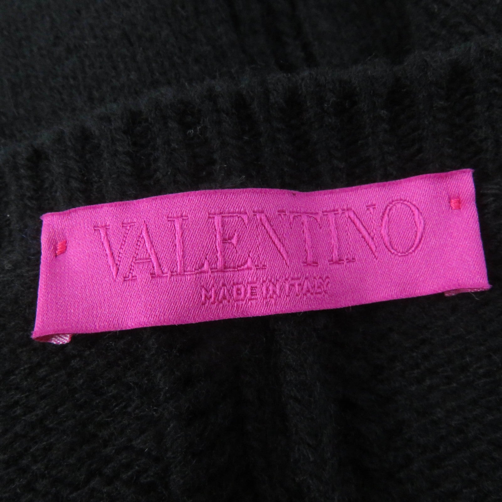 Valentino Wool Cashmere Ribbon Knit Black XS