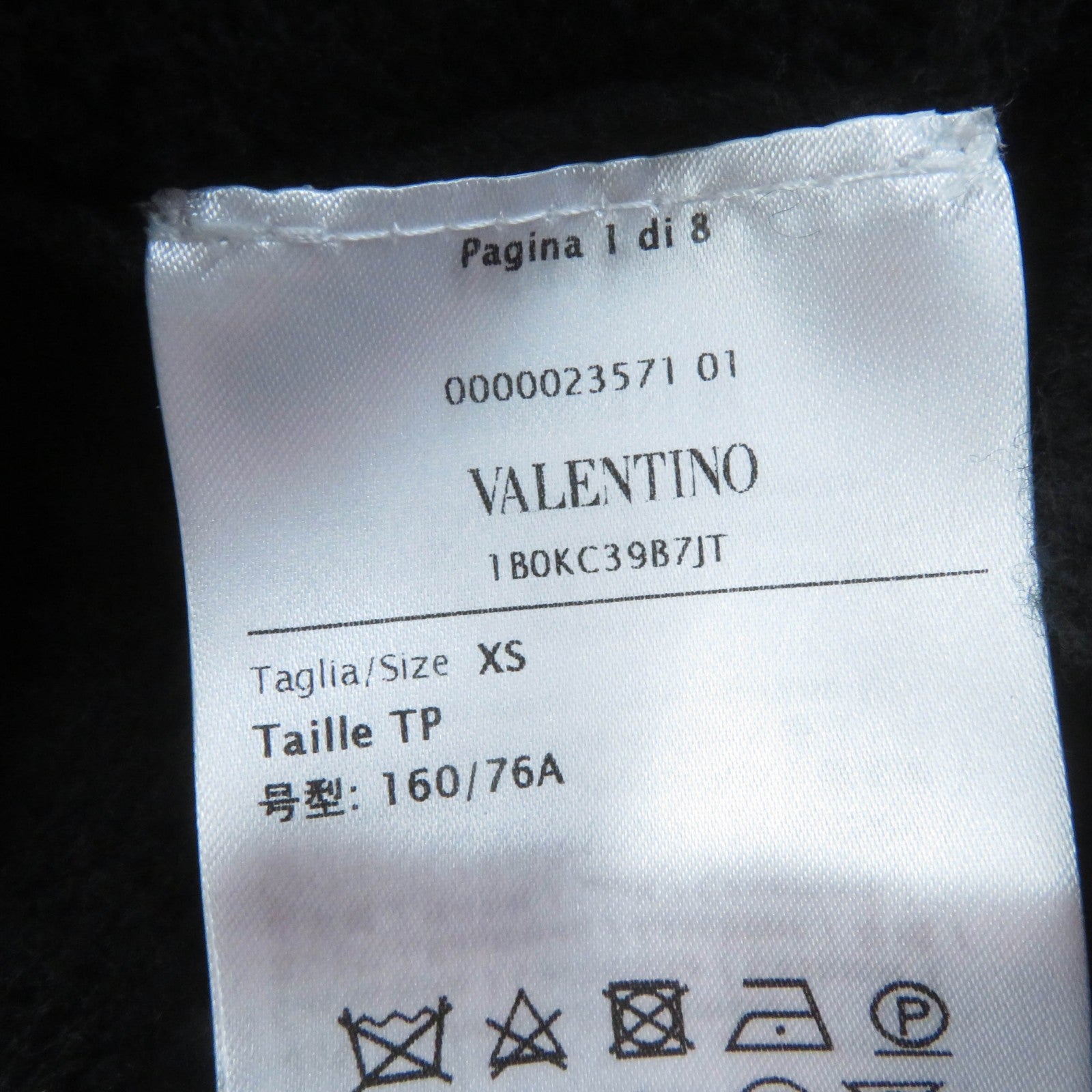 Valentino Wool Cashmere Ribbon Knit Black XS