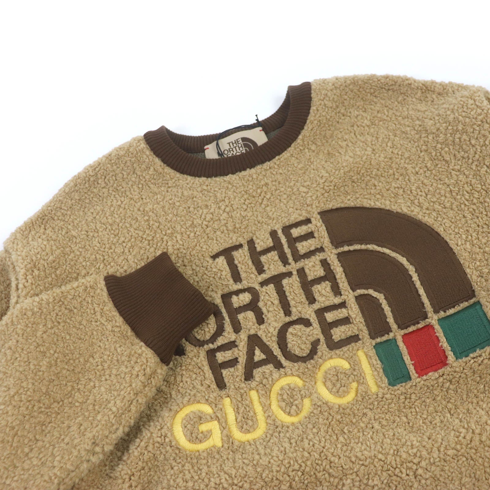 Gucci The North Face Faux Fur Sweatshirt Brown L