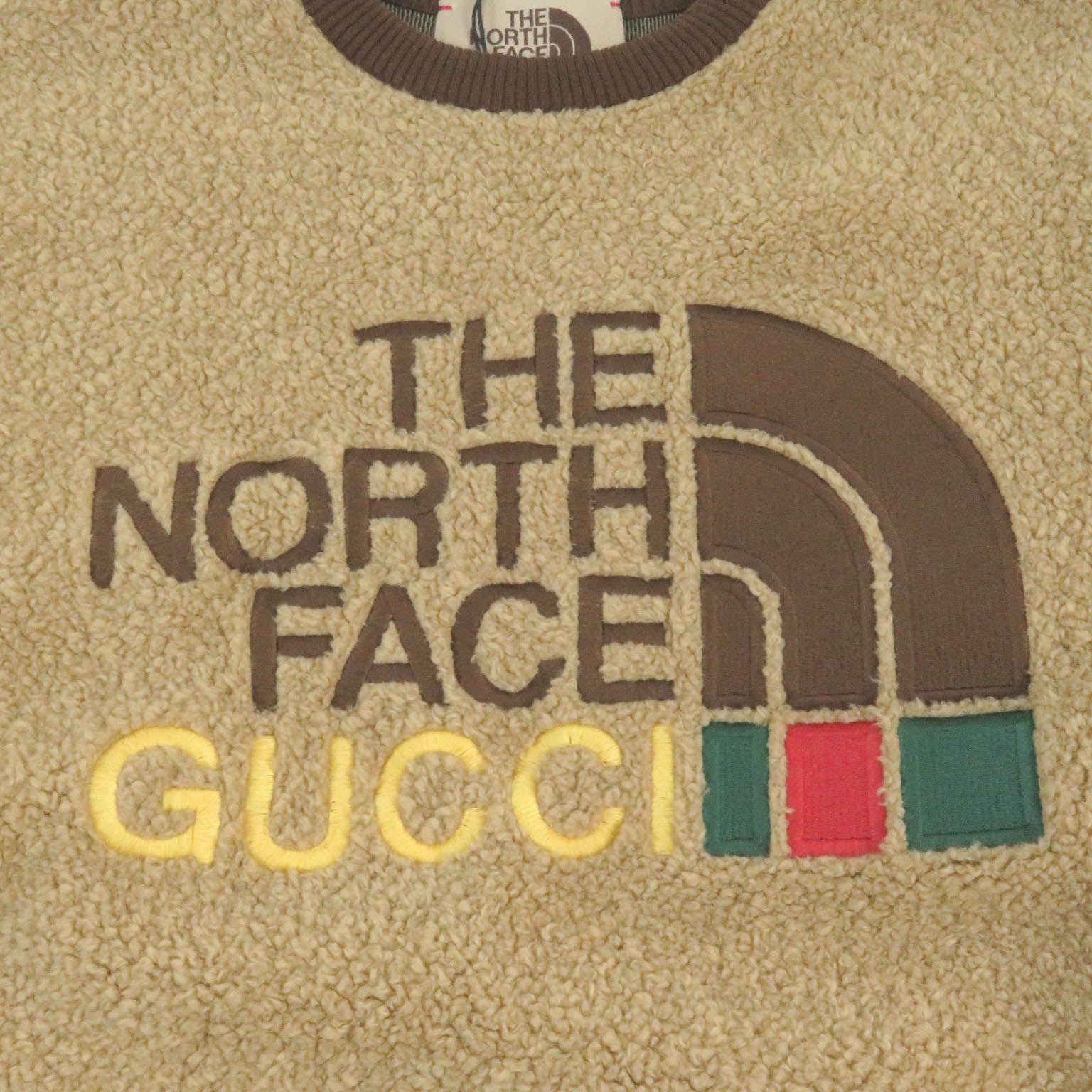 Gucci The North Face Faux Fur Sweatshirt Brown L