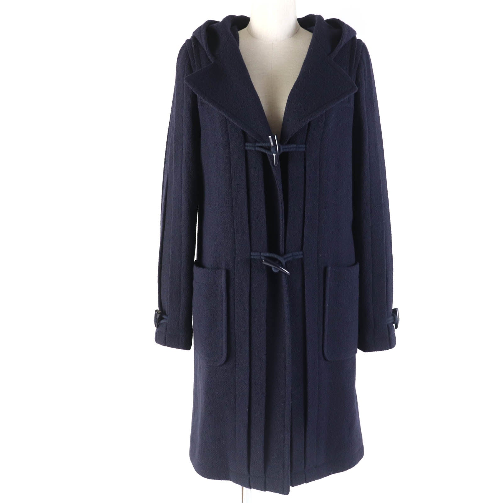 Chanel Wool Toggle Button Duffle Coat Navy 34