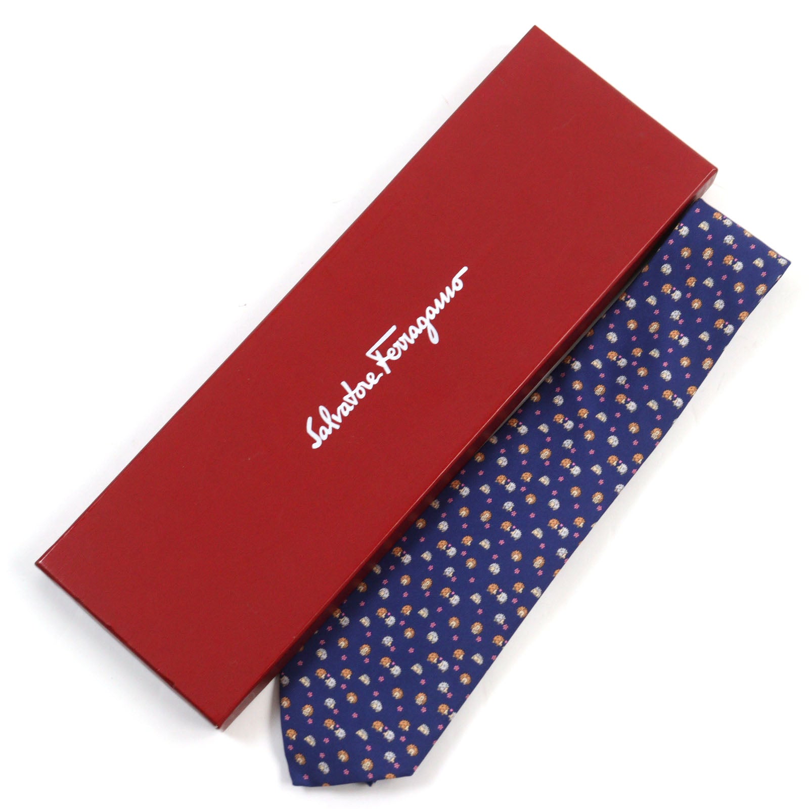 Salvatore Ferragamo Silk Hedgehog Logo Tie