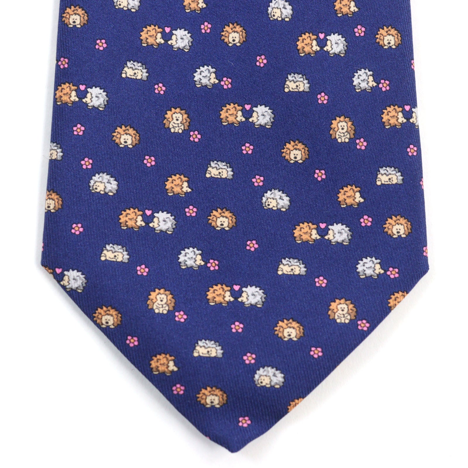 Salvatore Ferragamo Silk Hedgehog Logo Tie