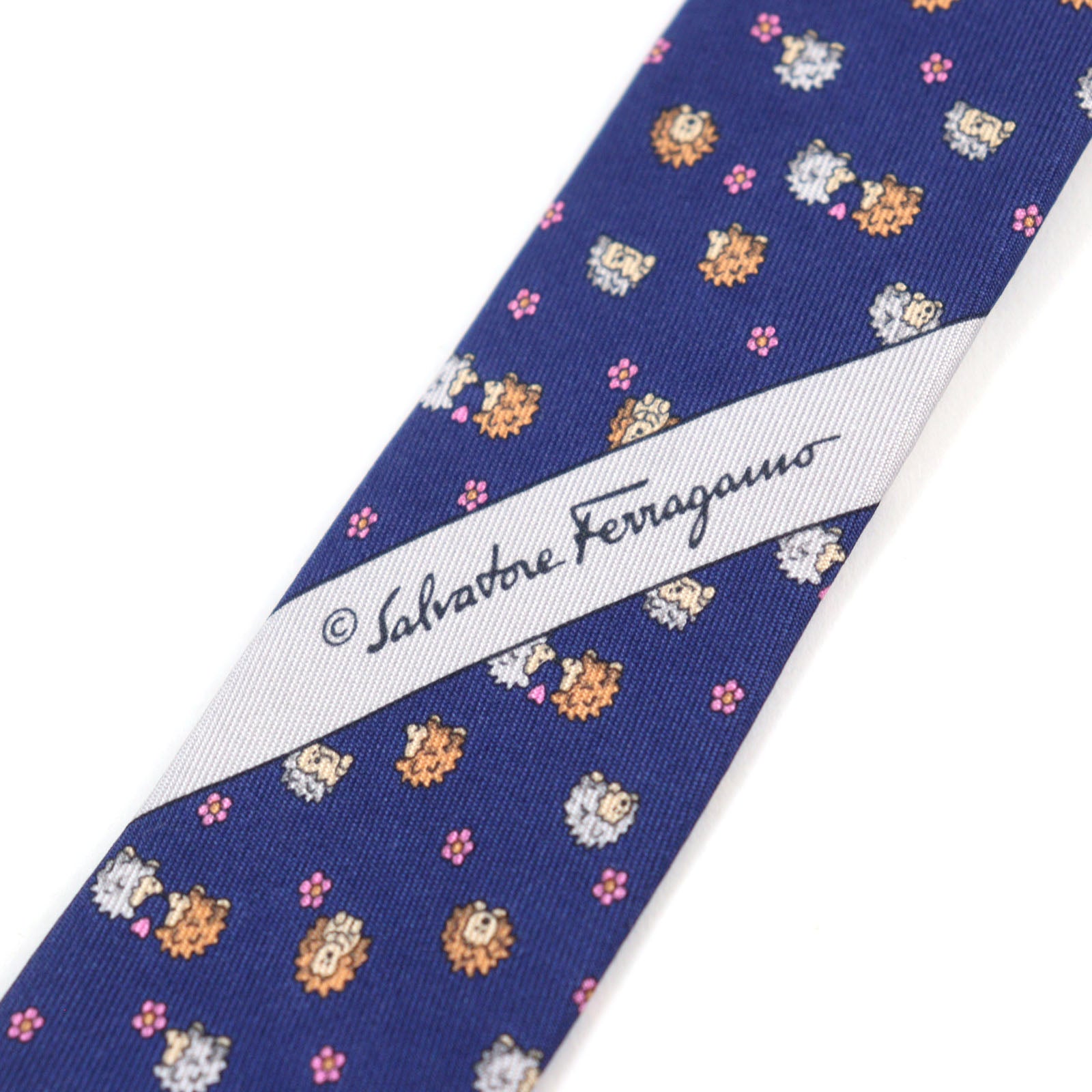 Salvatore Ferragamo Silk Hedgehog Logo Tie