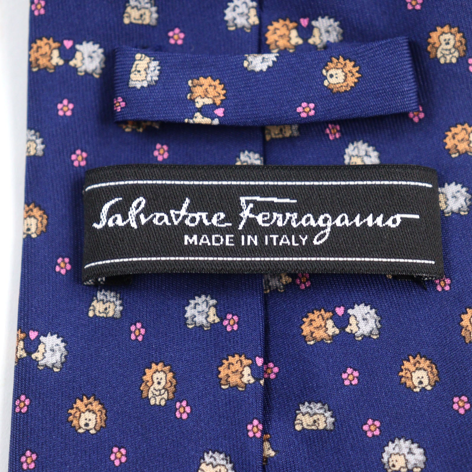 Salvatore Ferragamo Silk Hedgehog Logo Tie