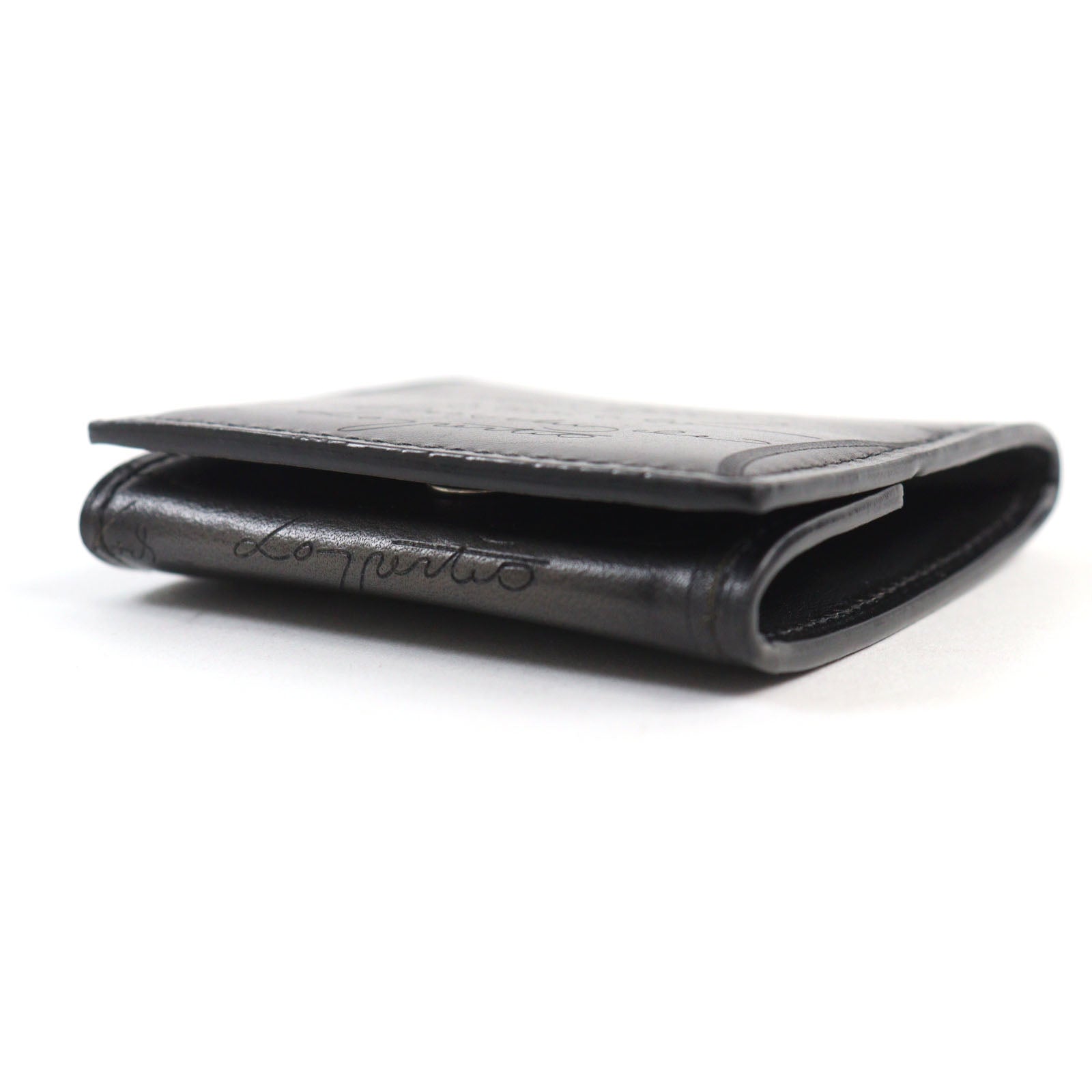 Berluti Leather Coin Case Gray