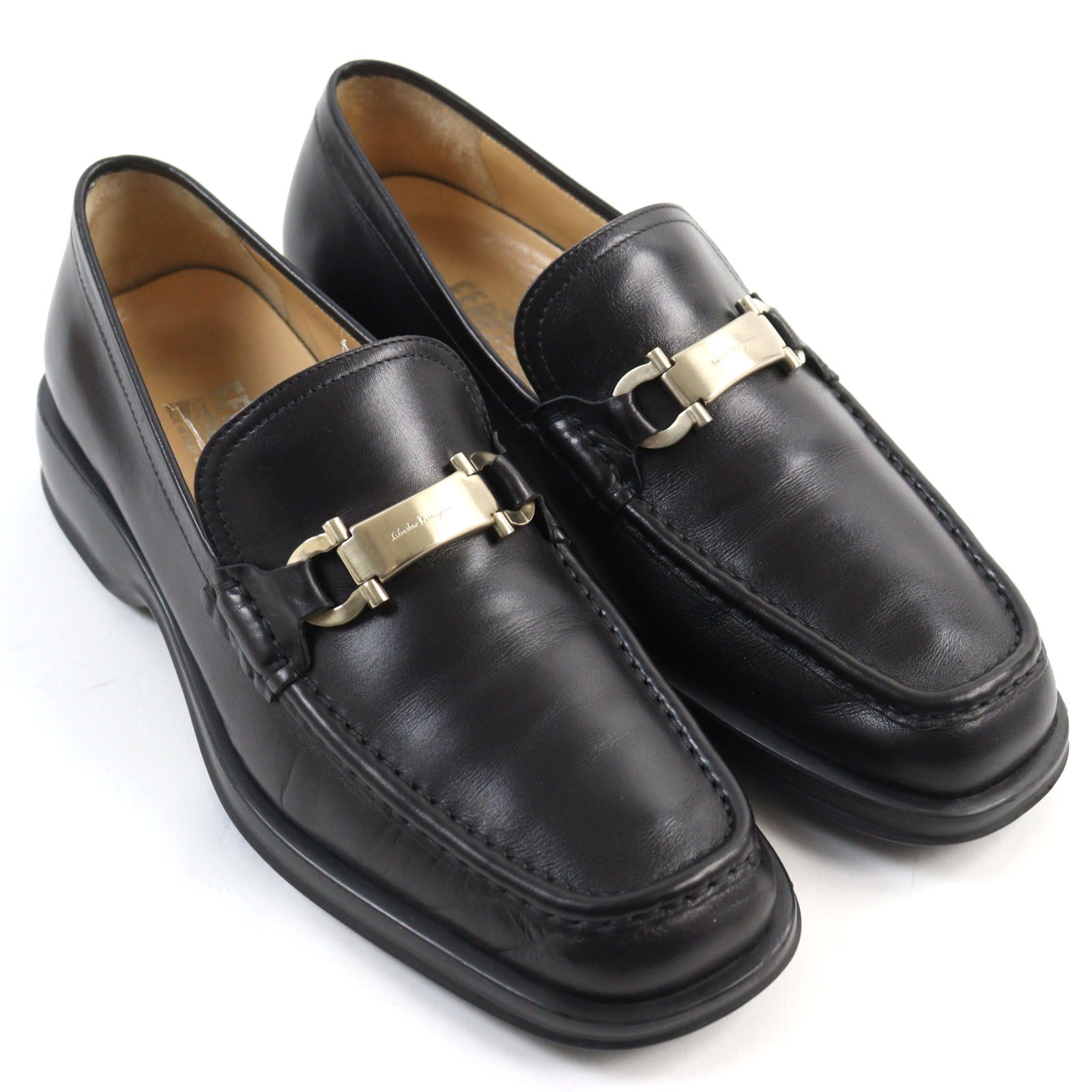 Salvatore Ferragamo Leather Loafers Black 8.5