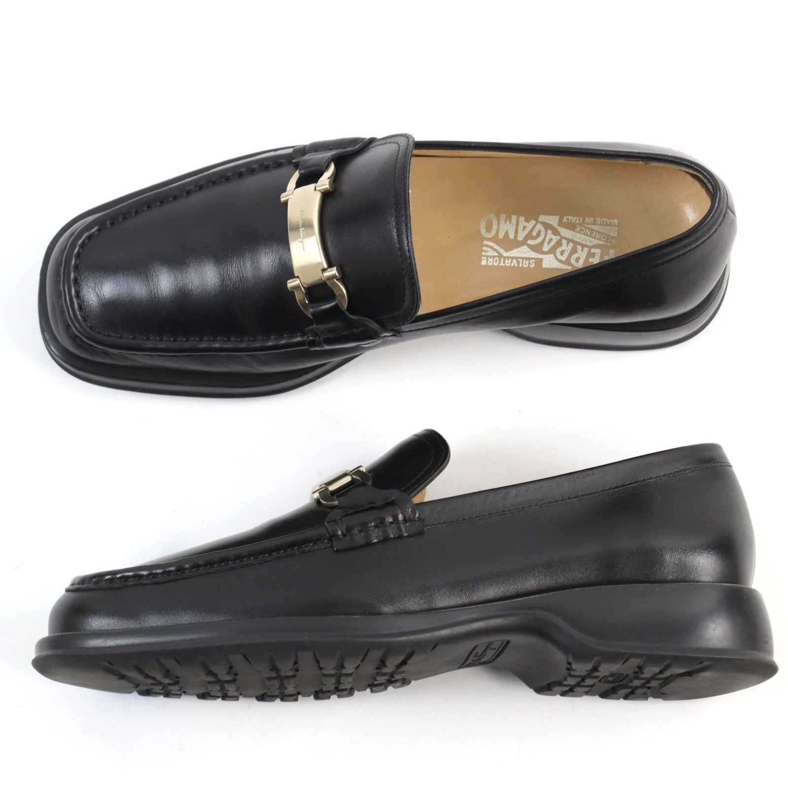 Salvatore Ferragamo Leather Loafers Black 8.5