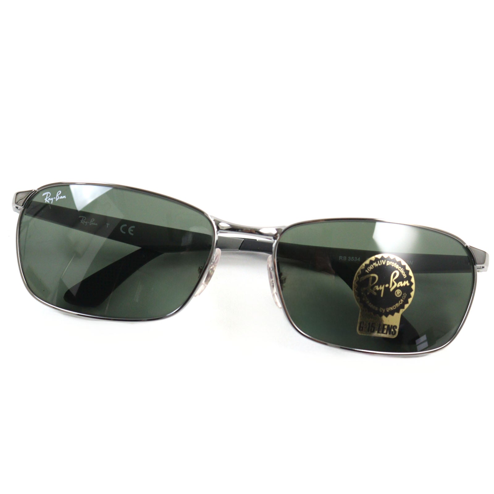 Ray-Ban RB3534 004 Square Sunglasses Black Silver