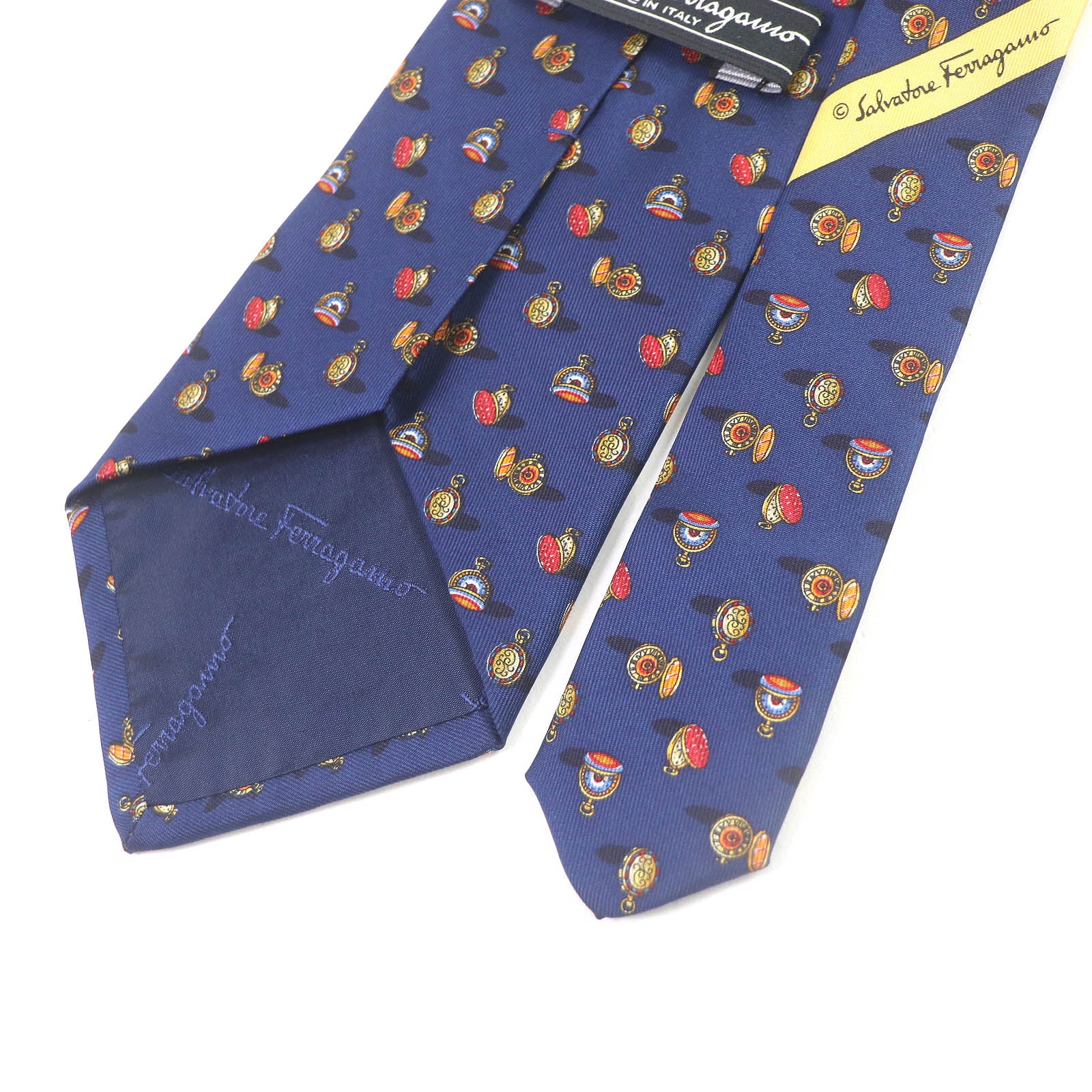 Salvatore Ferragamo Silk Pocket Watch Pattern Tie