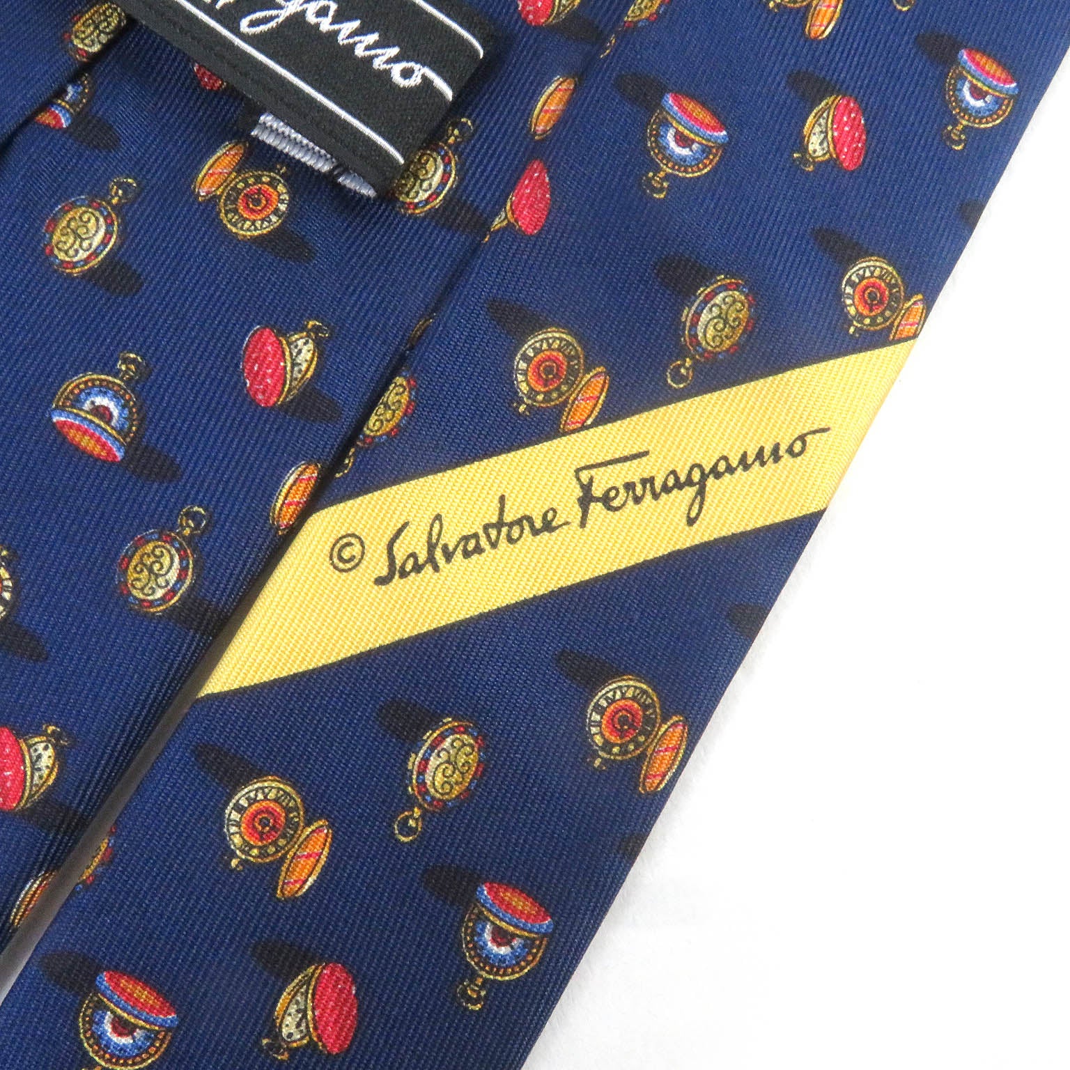 Salvatore Ferragamo Silk Pocket Watch Pattern Tie