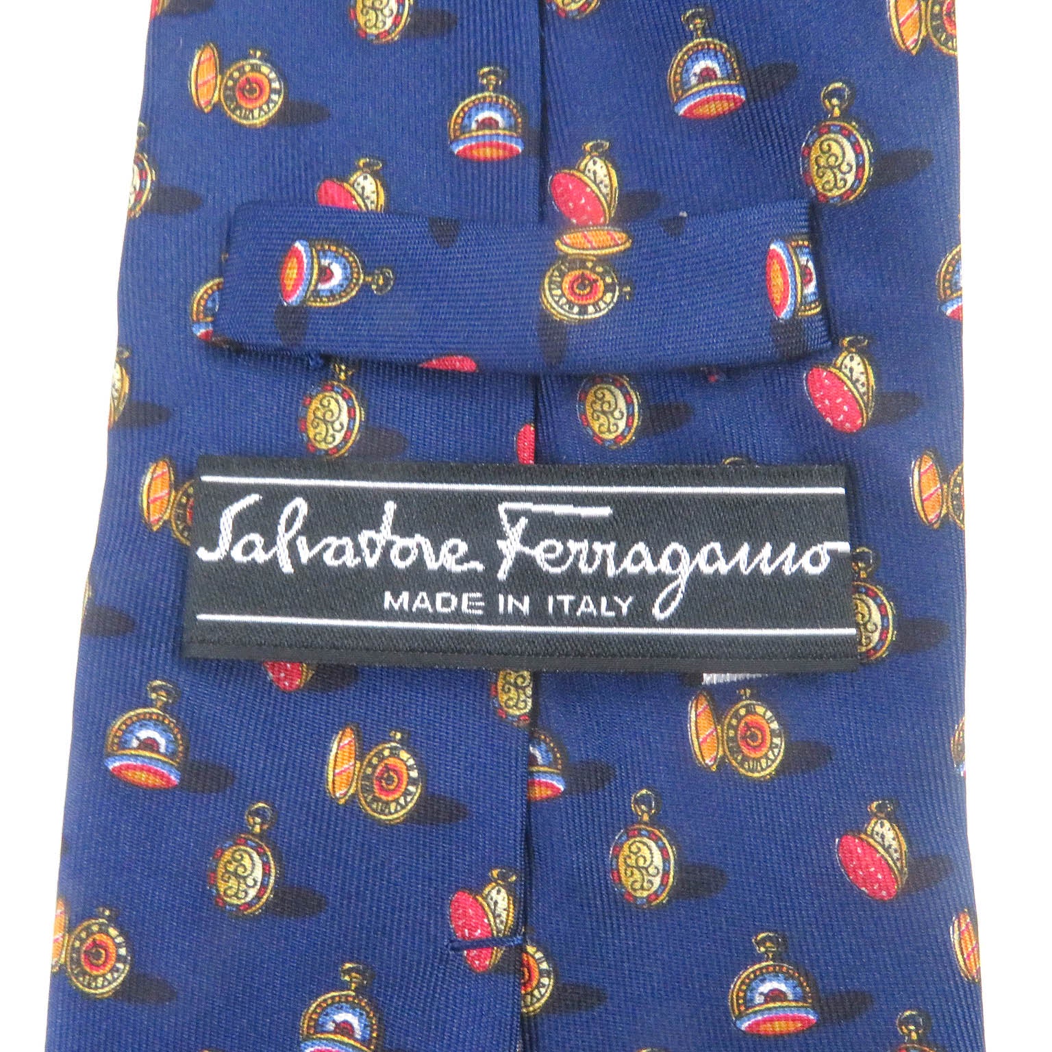 Salvatore Ferragamo Silk Pocket Watch Pattern Tie