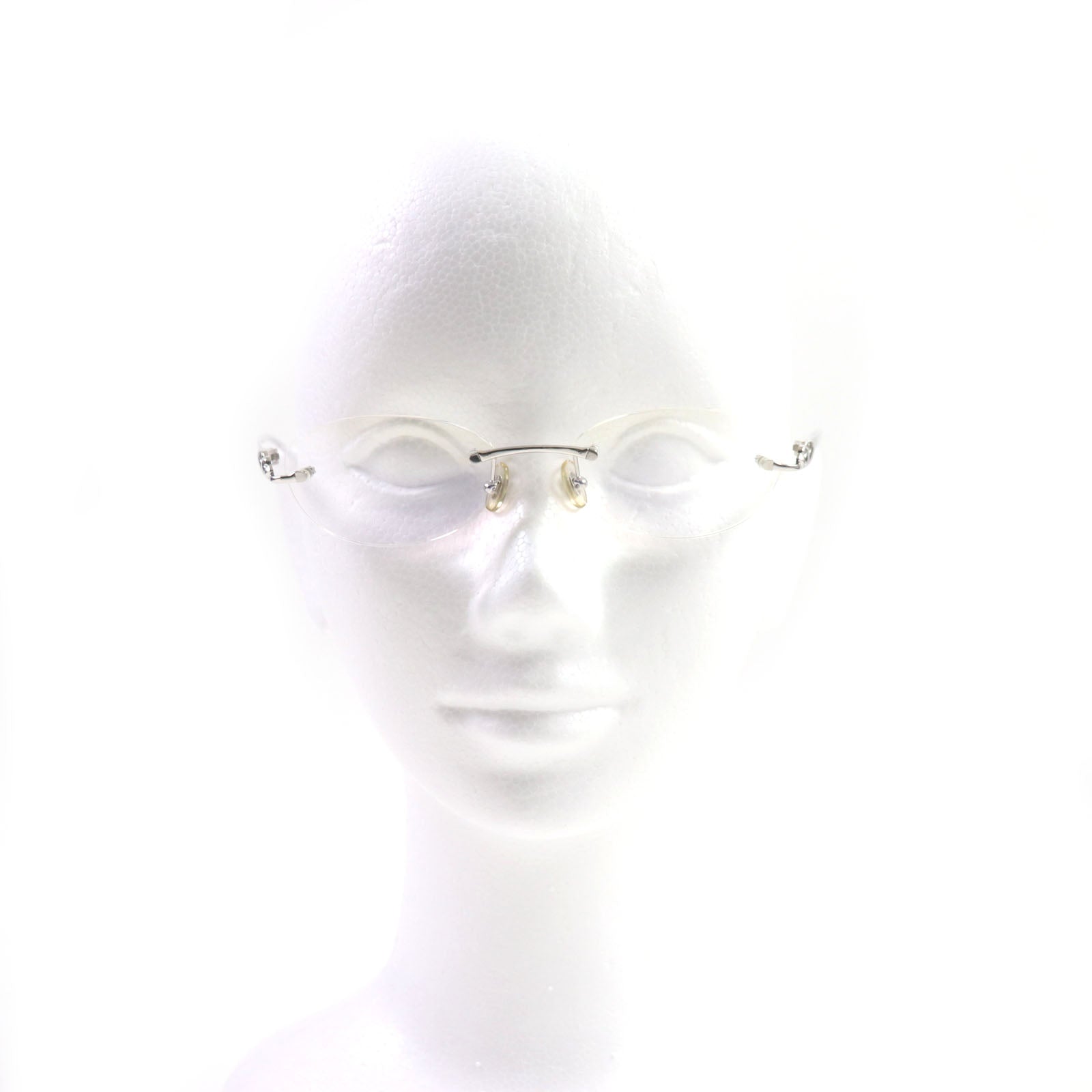 Cartier PANTHERE Logo Glasses Eyewear Silver