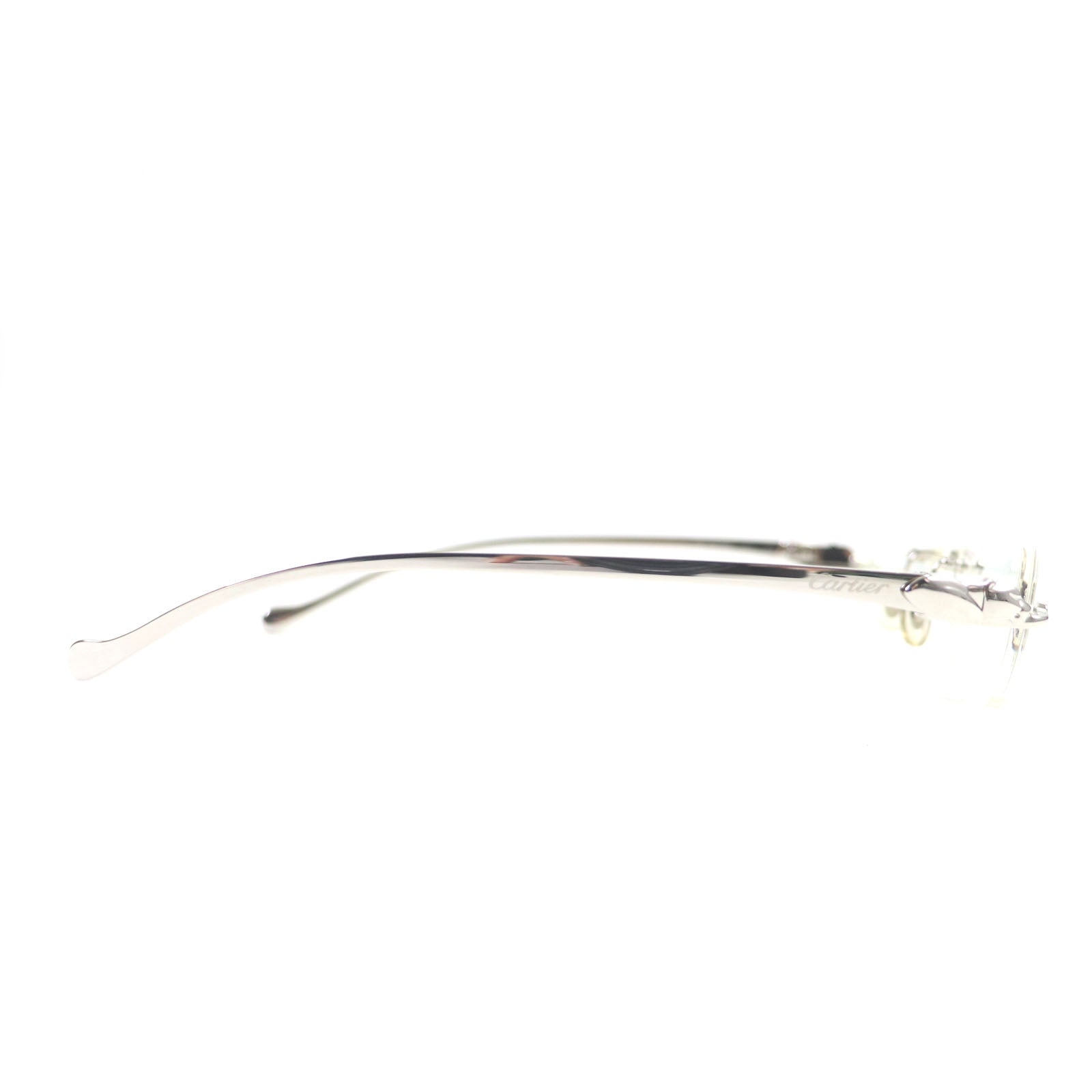 Cartier PANTHERE Logo Glasses Eyewear Silver