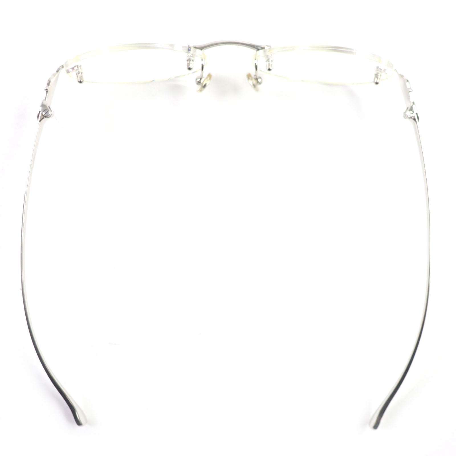 Cartier PANTHERE Logo Glasses Eyewear Silver