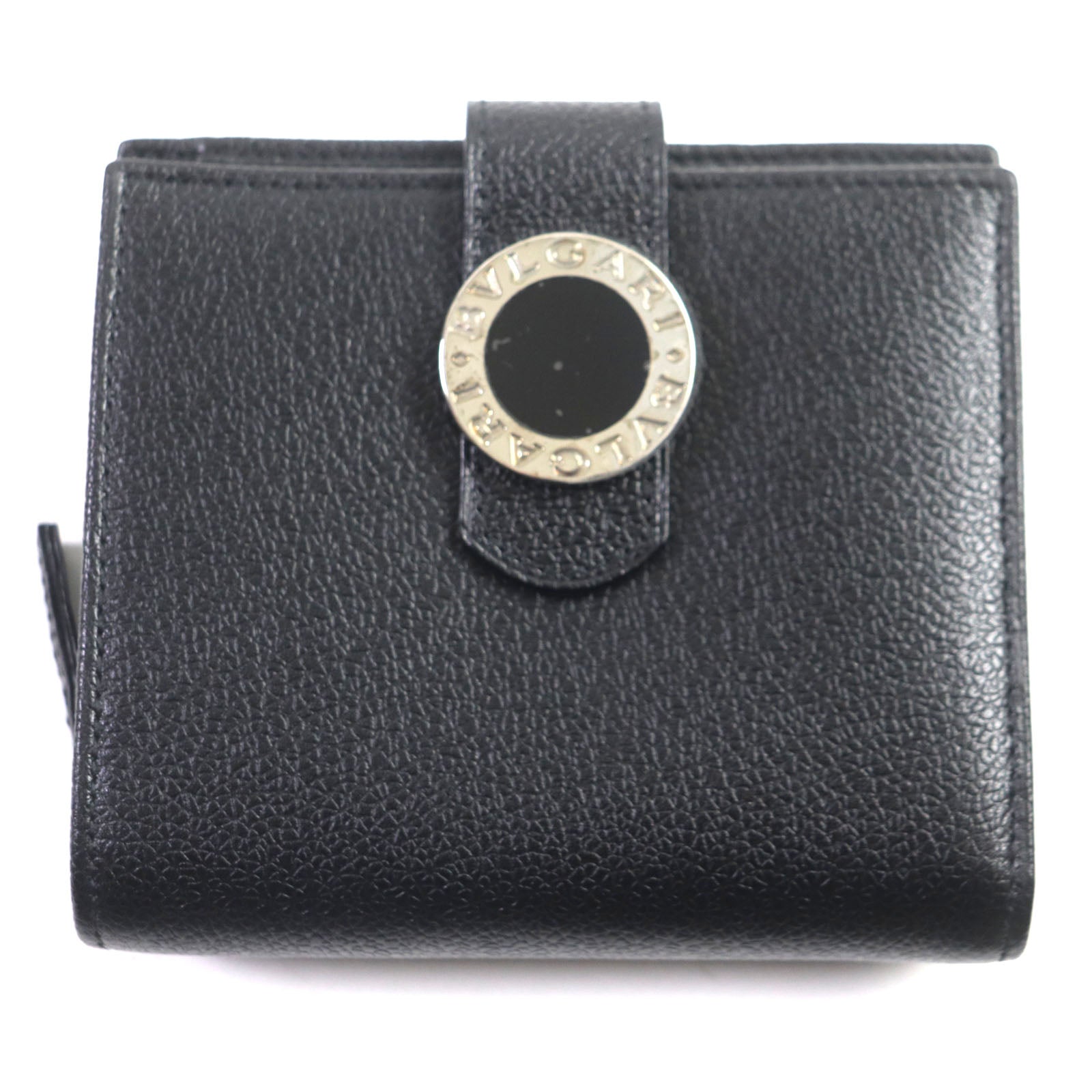 BVLGARI Bulgariman Leather Bifold Wallet Black