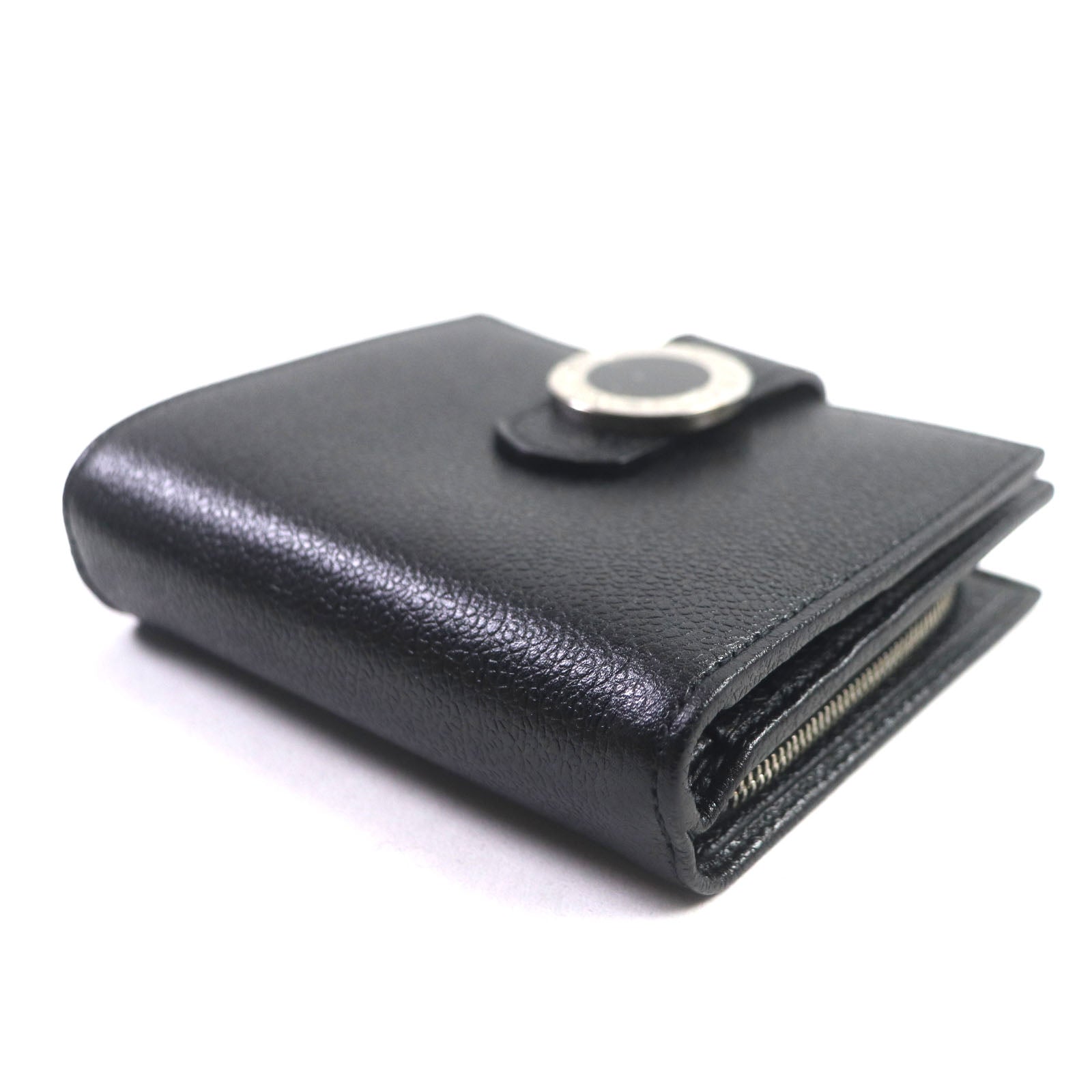 BVLGARI Bulgariman Leather Bifold Wallet Black