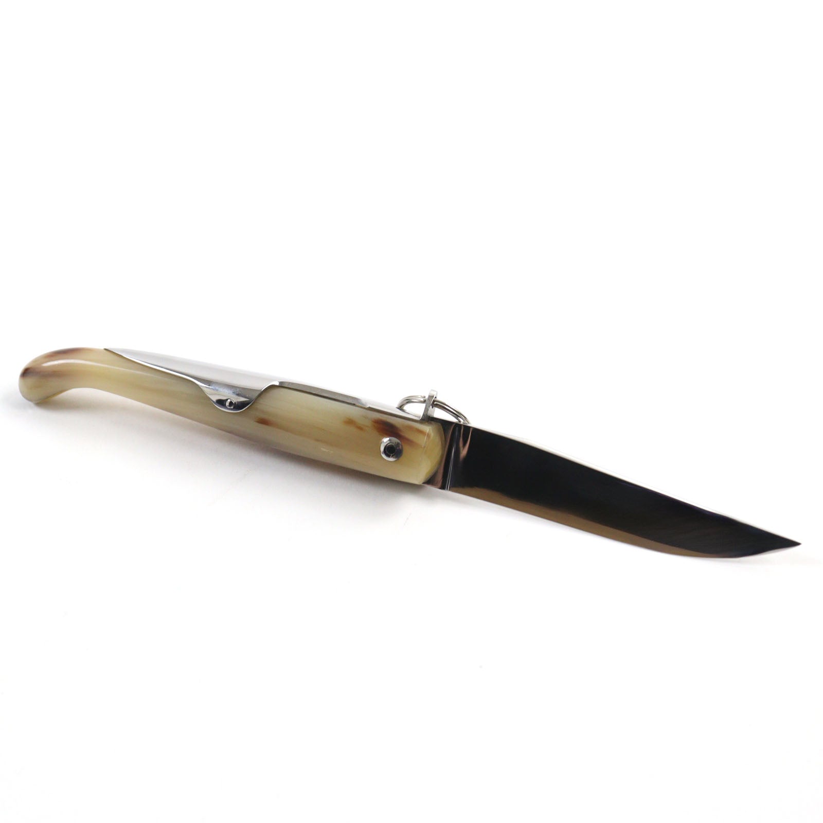 HERMES JACQUES MONGIN Metal Buffalo Horn Folding Knife