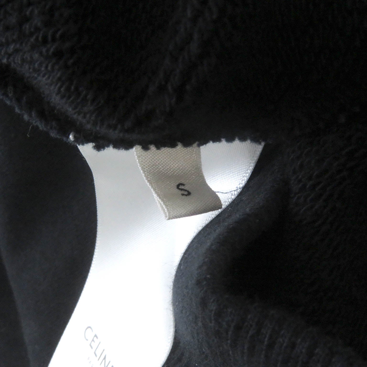 Celine Cotton Logo Oversized Hoodie Black S