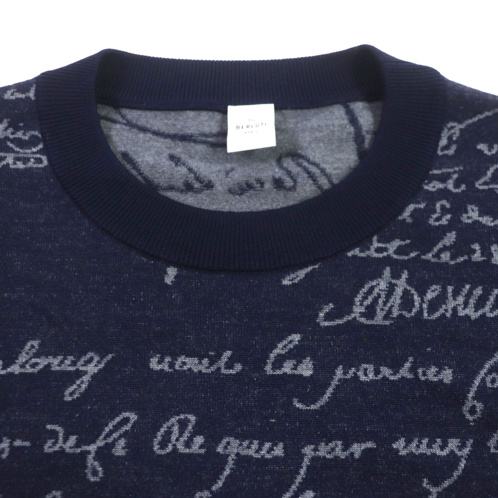 Berluti Wool Scritto Calligraphy Crew Neck Sweater