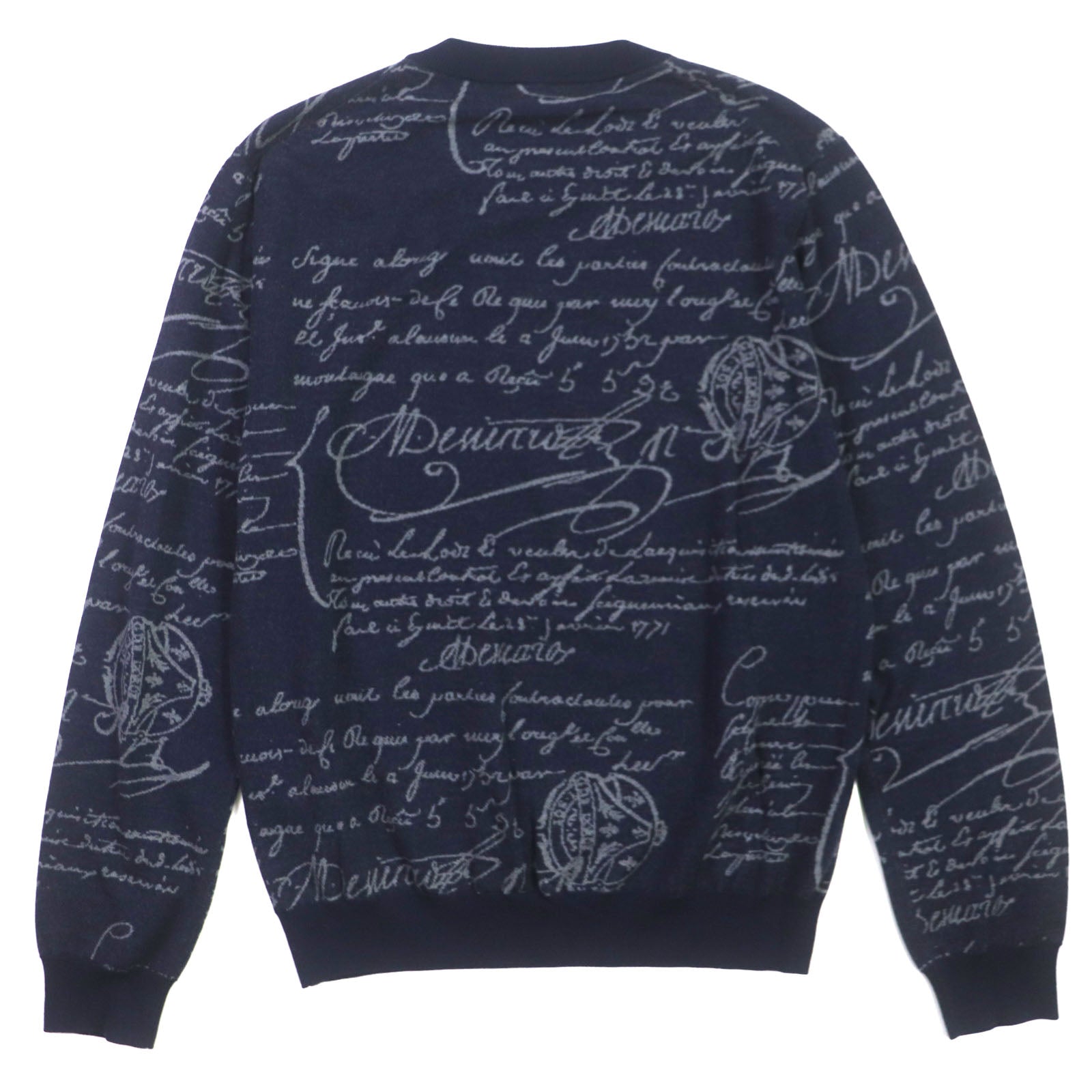 Berluti Wool Scritto Calligraphy Crew Neck Sweater