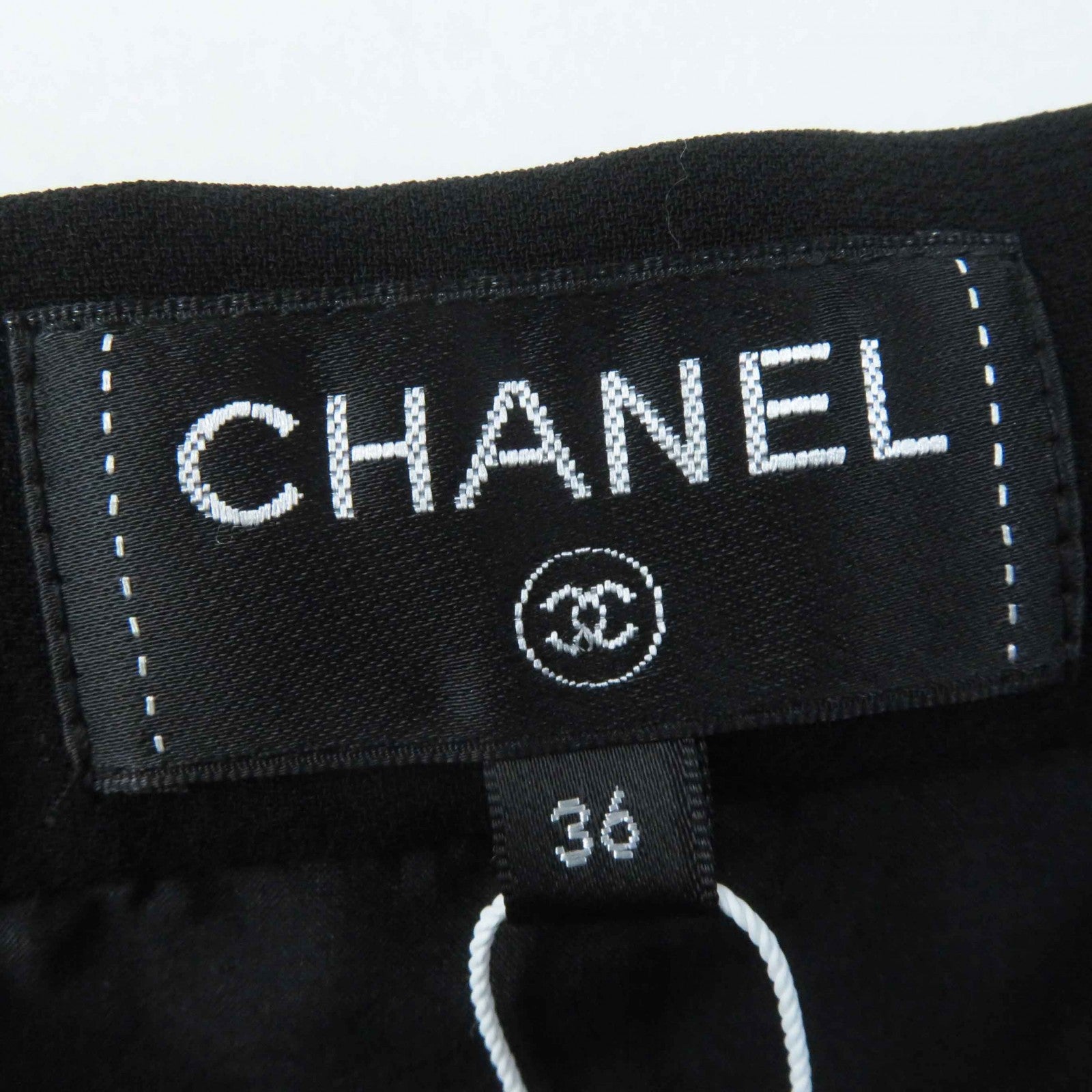 Chanel Silk COCO Mark Flare Skirt Black