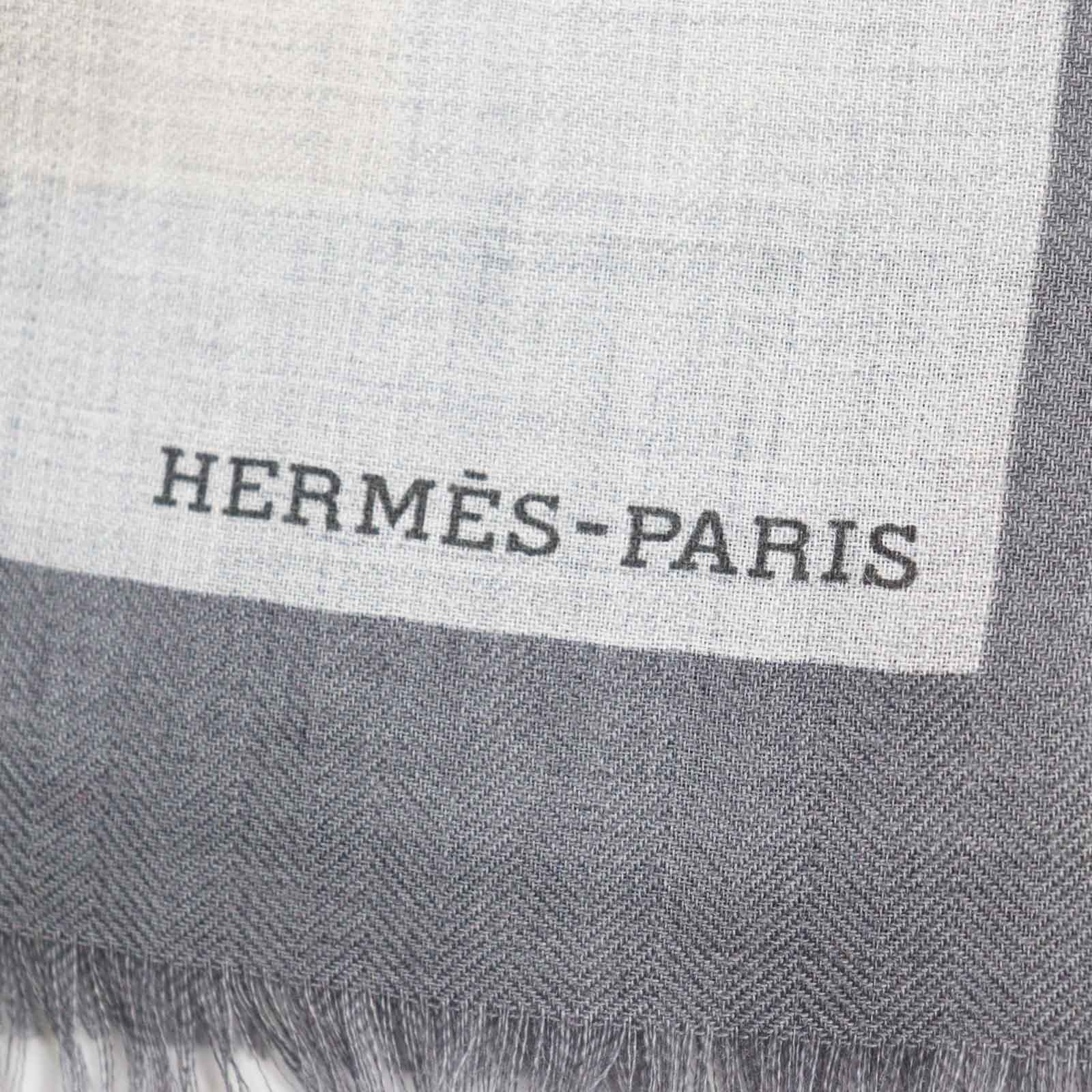 Hermes Cashmere Silk Big H Pattern Scarf