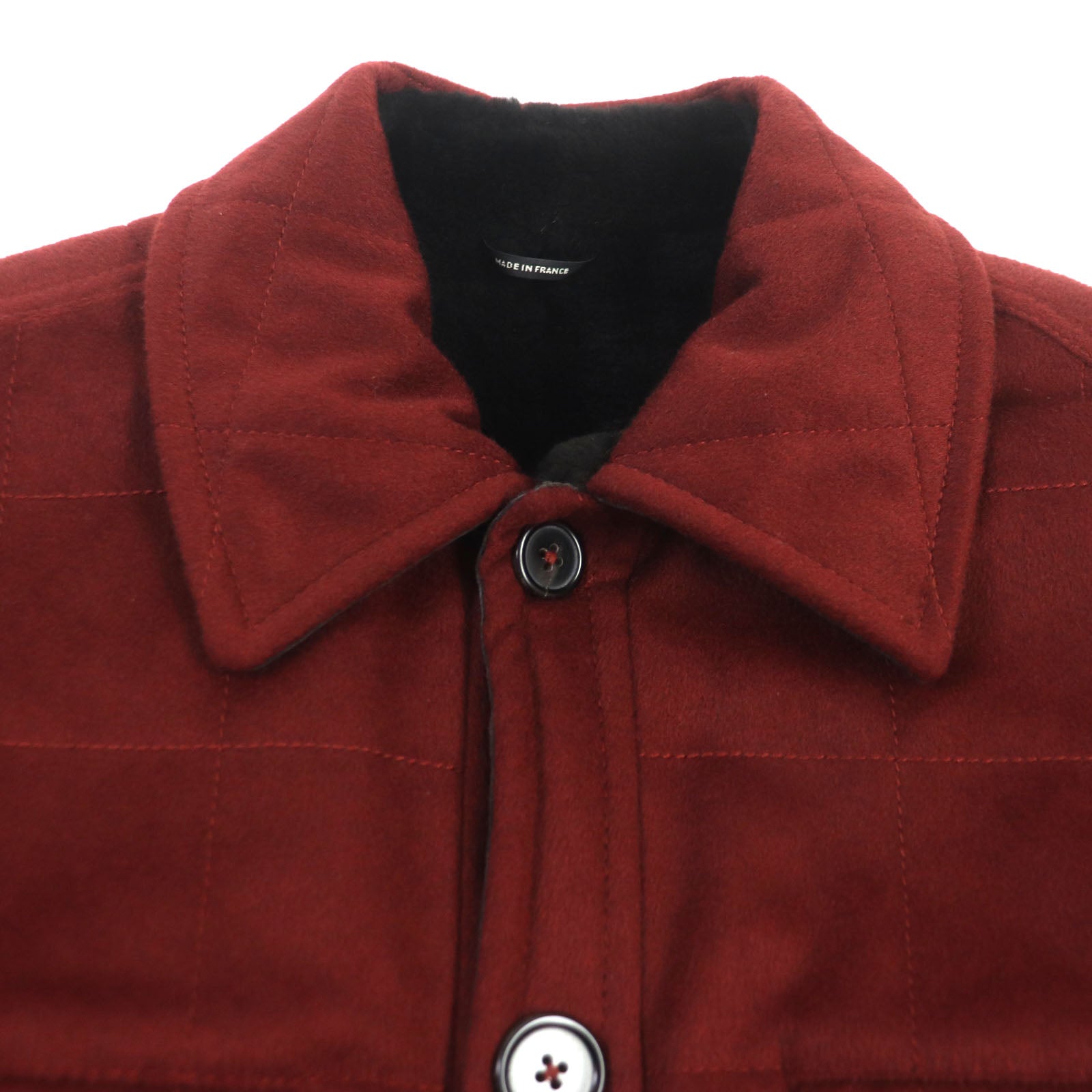 Hermes Cashmere Quilted Jacket Bordeaux 50