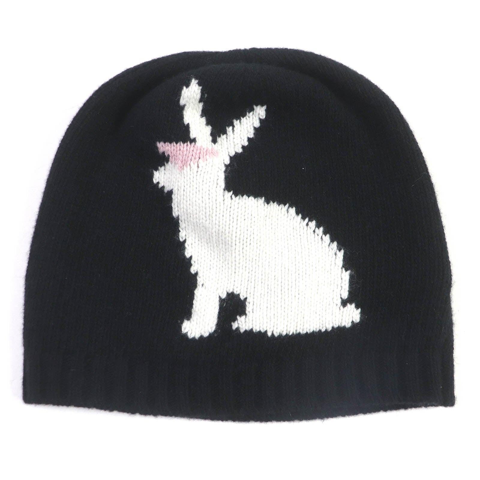 PRADA Wool Cashmere Rabbit Beanie Black S