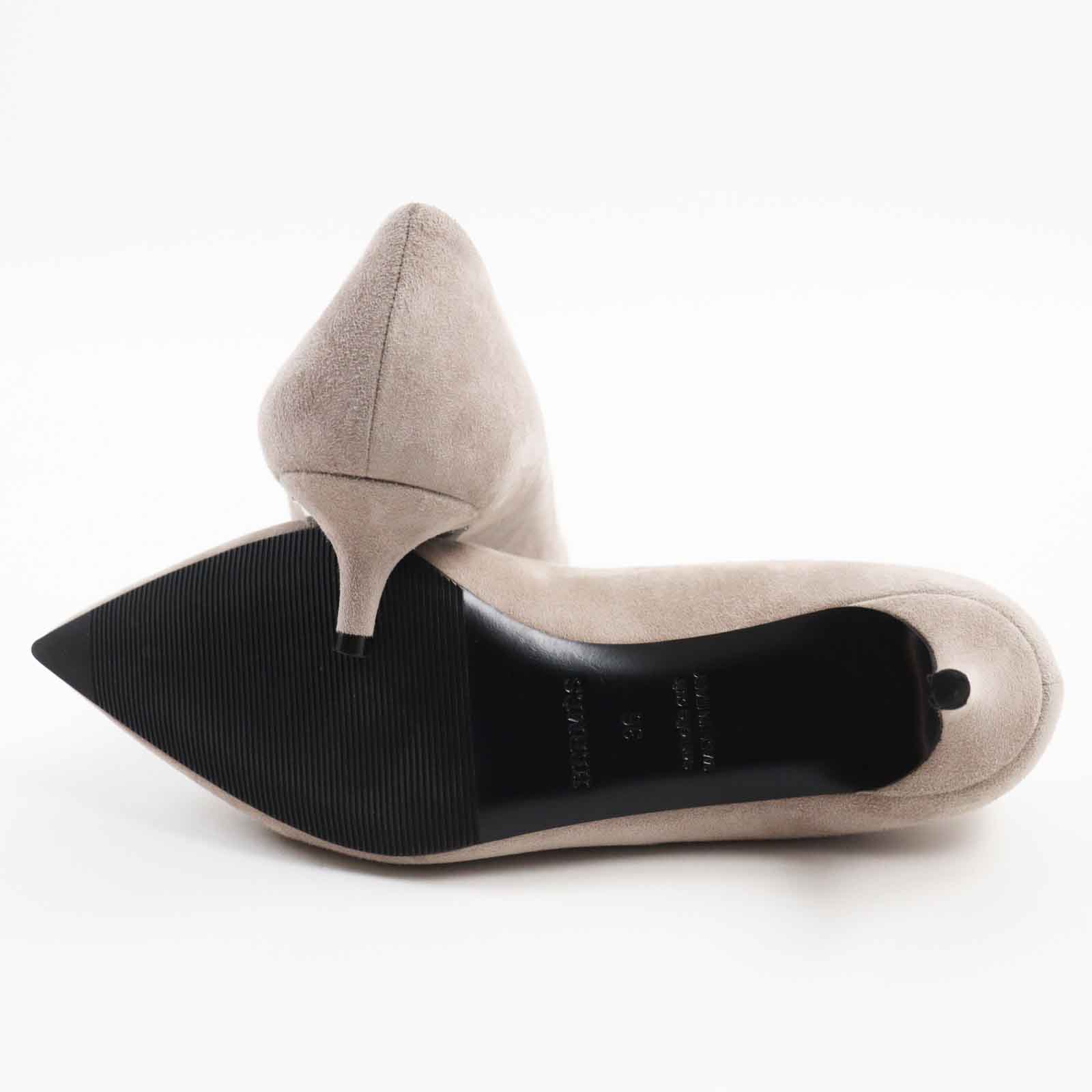 Hermes Suede Leather Low Heel Pumps