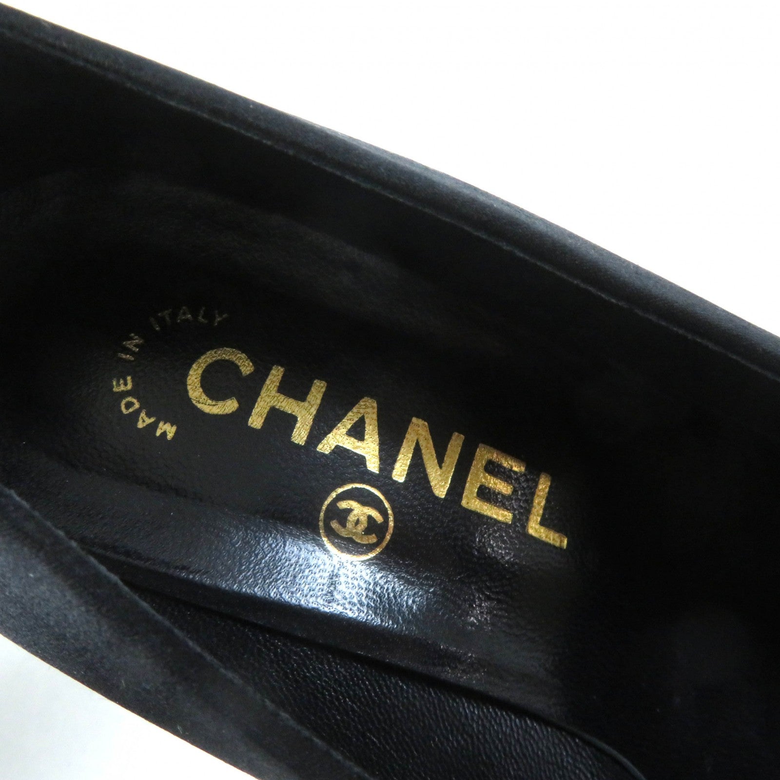 Chanel Vintage Camellia COCO Mark Pumps Black 37