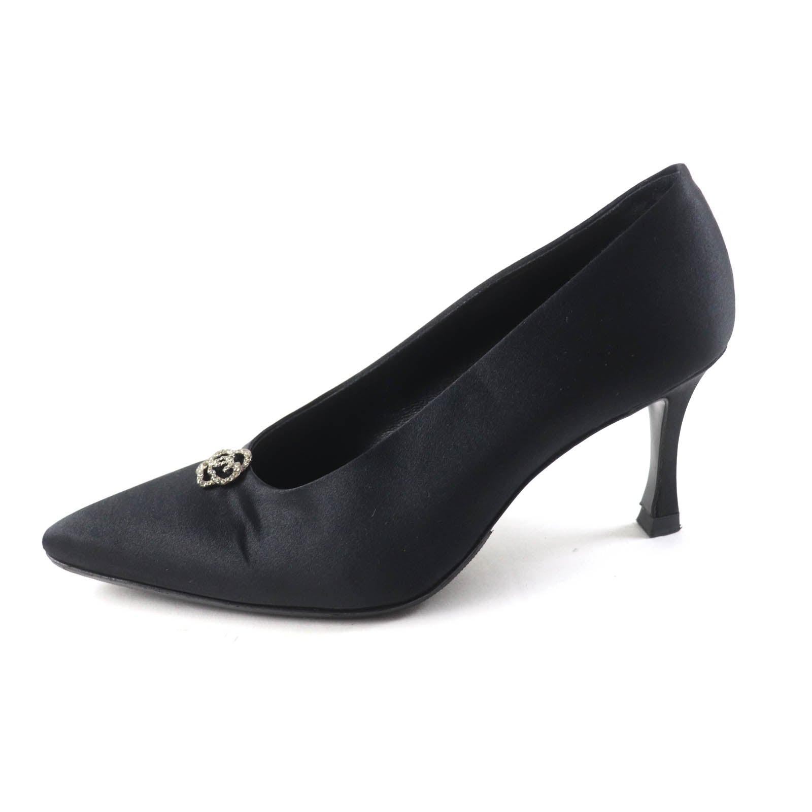 Chanel Vintage Camellia COCO Mark Pumps Black 37