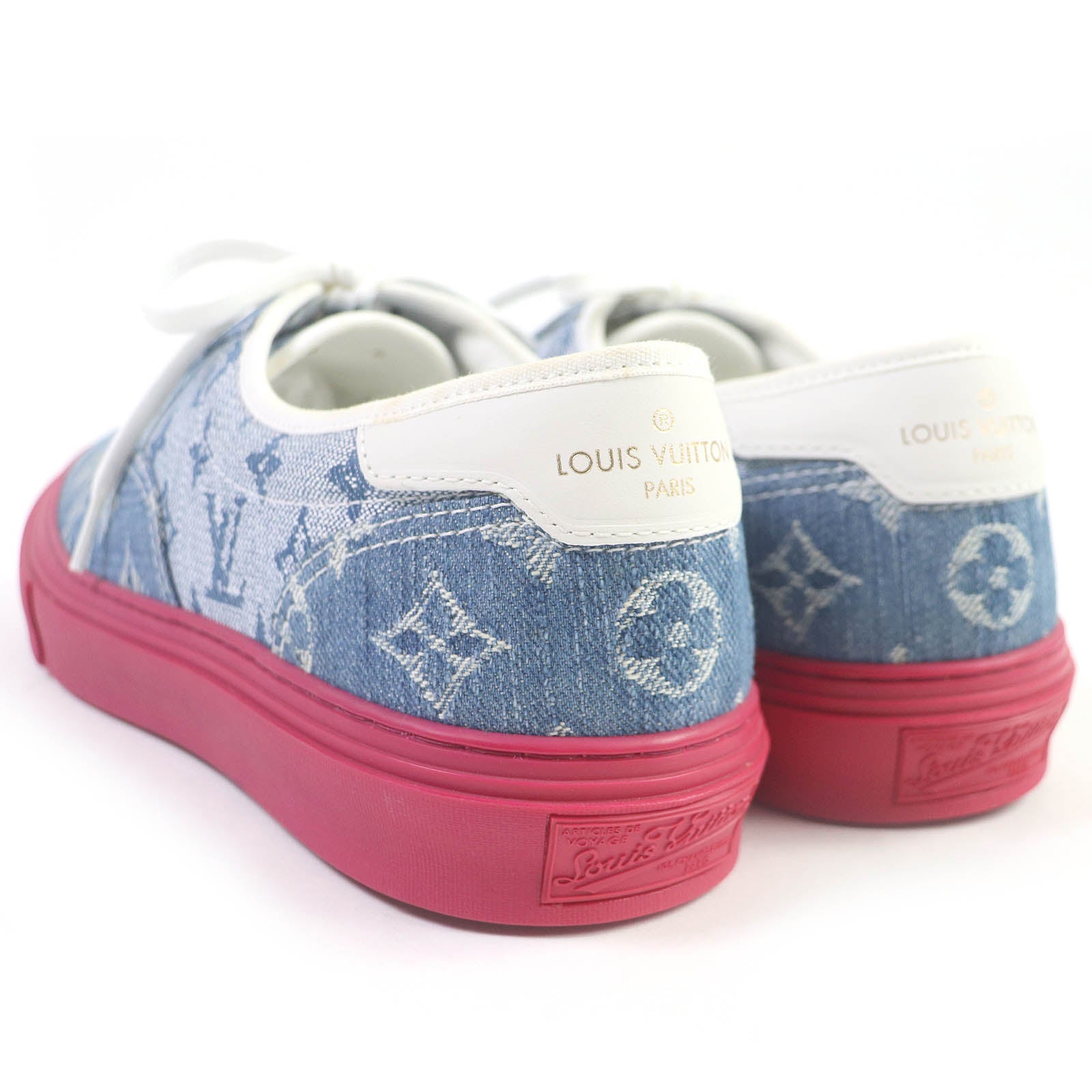 Louis Vuitton Denim Leather Low Cut Sneakers