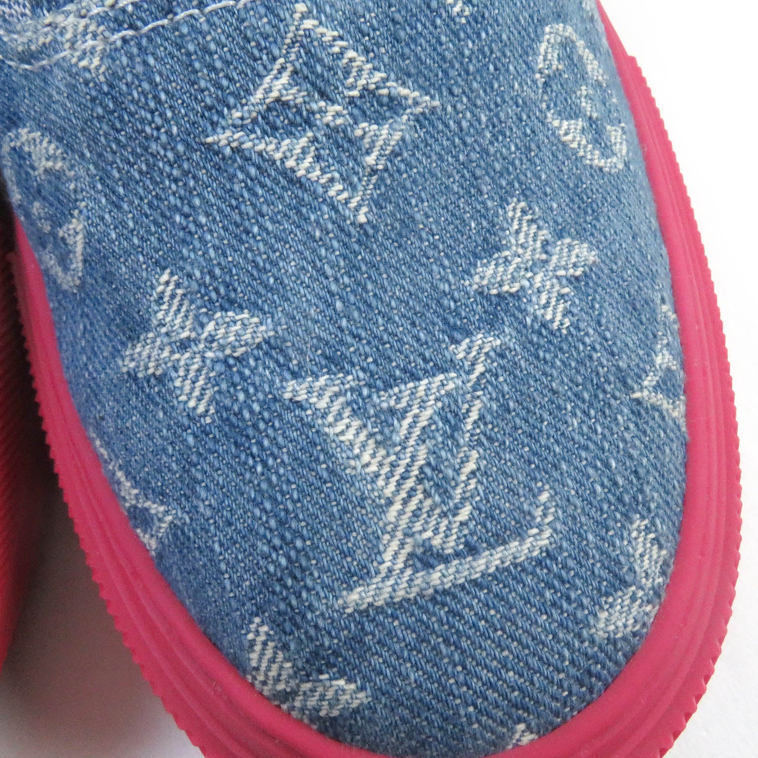 Louis Vuitton Denim Leather Low Cut Sneakers