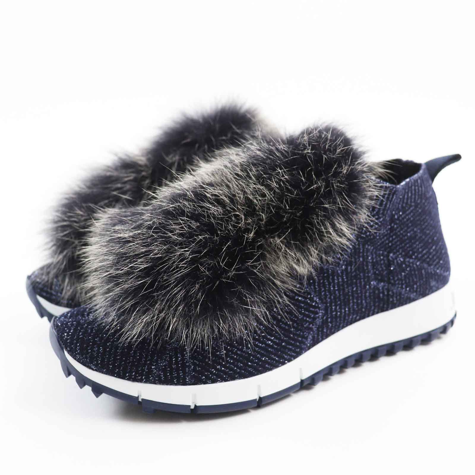 Jimmy Choo Star Sneakers with Fox Pompons