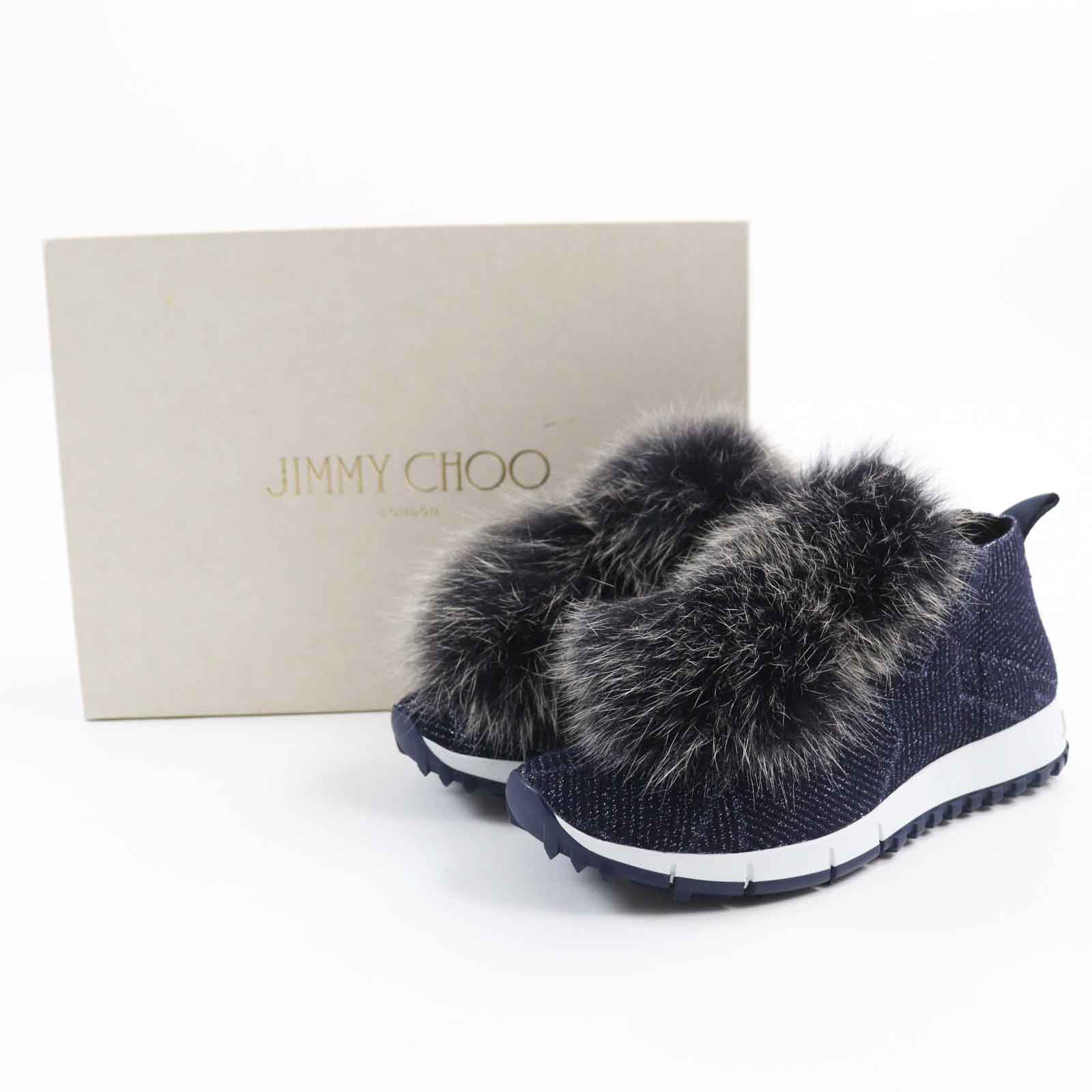 Jimmy Choo Star Sneakers with Fox Pompons