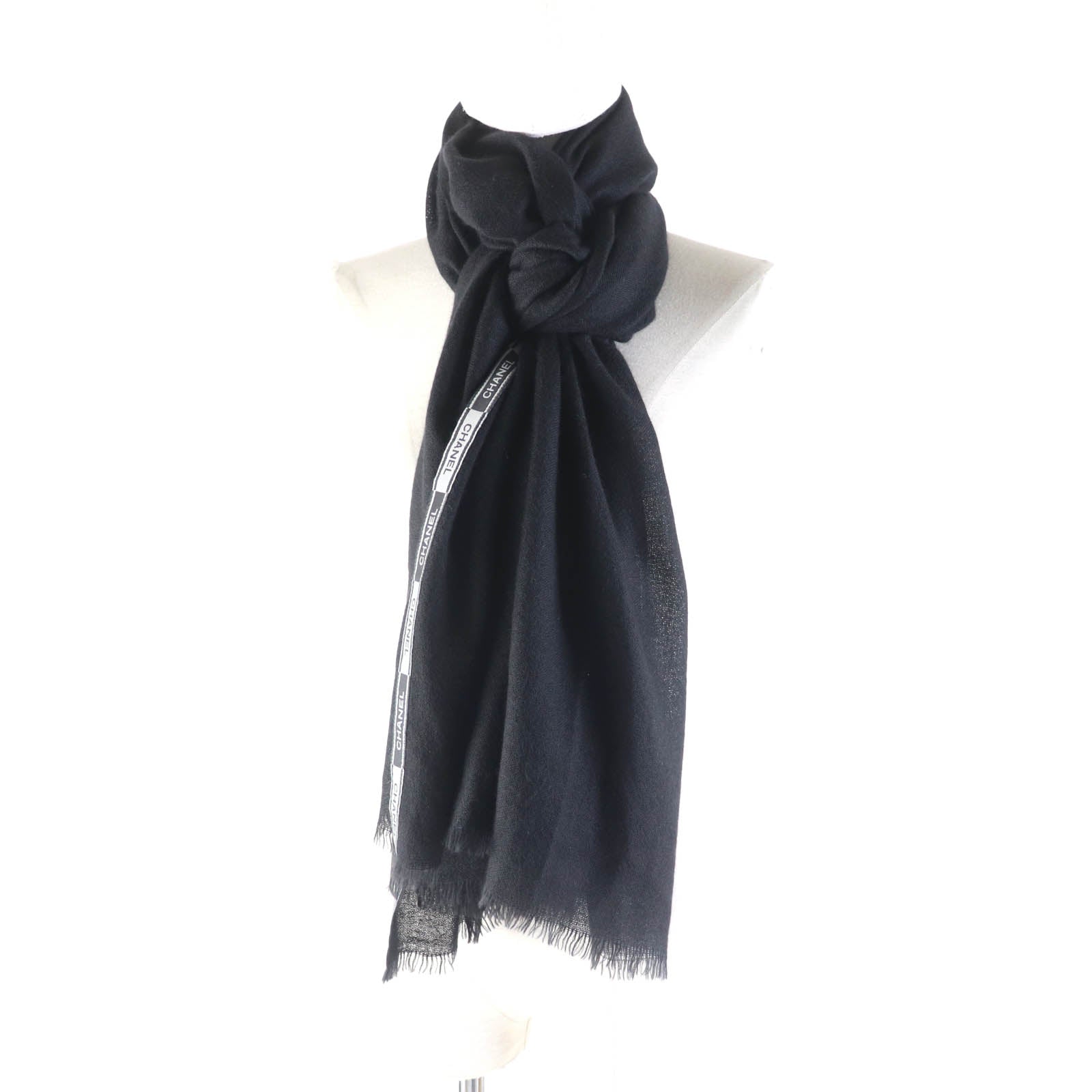 Chanel Cashmere Large Shawl with Fringe