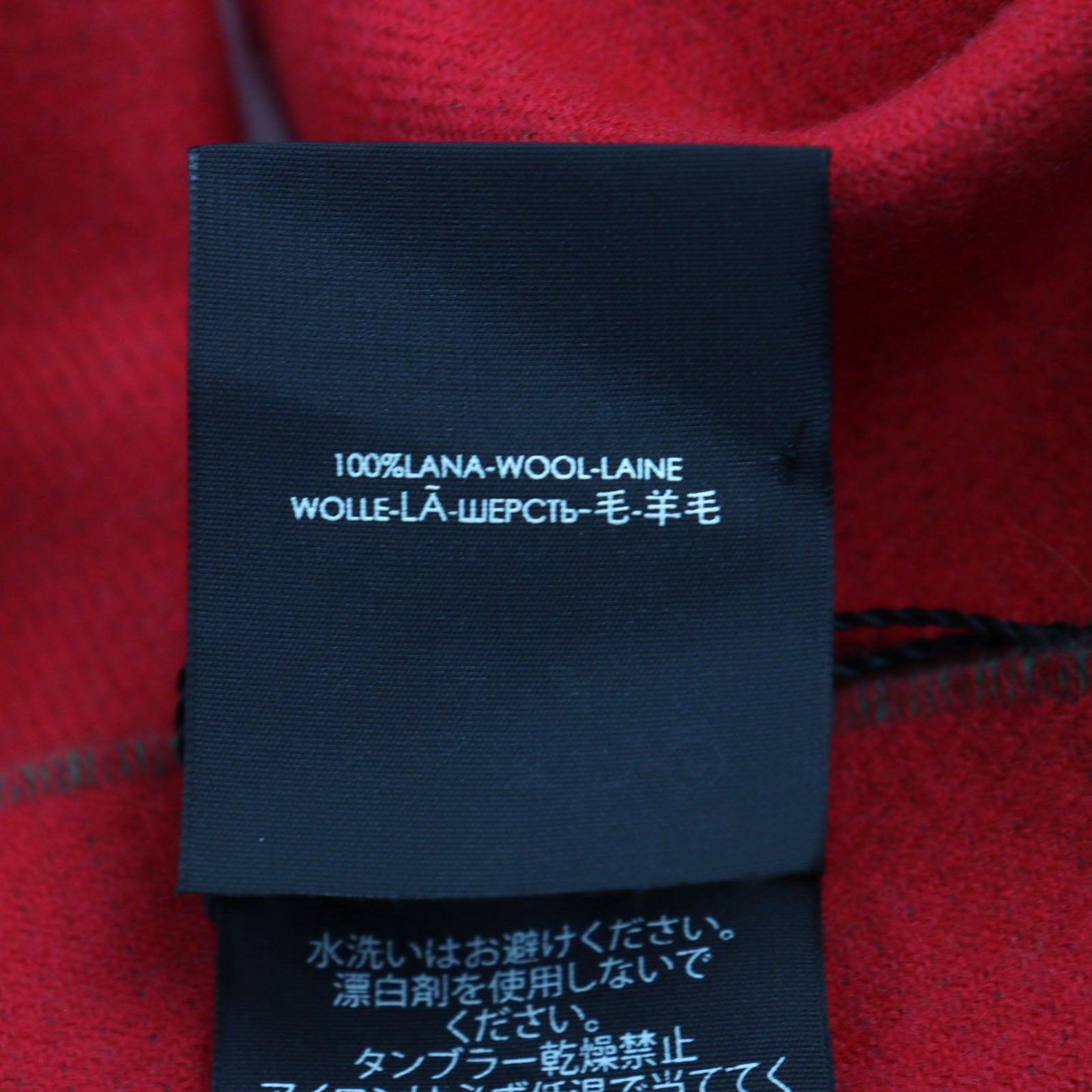 GUCCI Wool Wolf Logo Scarf Green Red