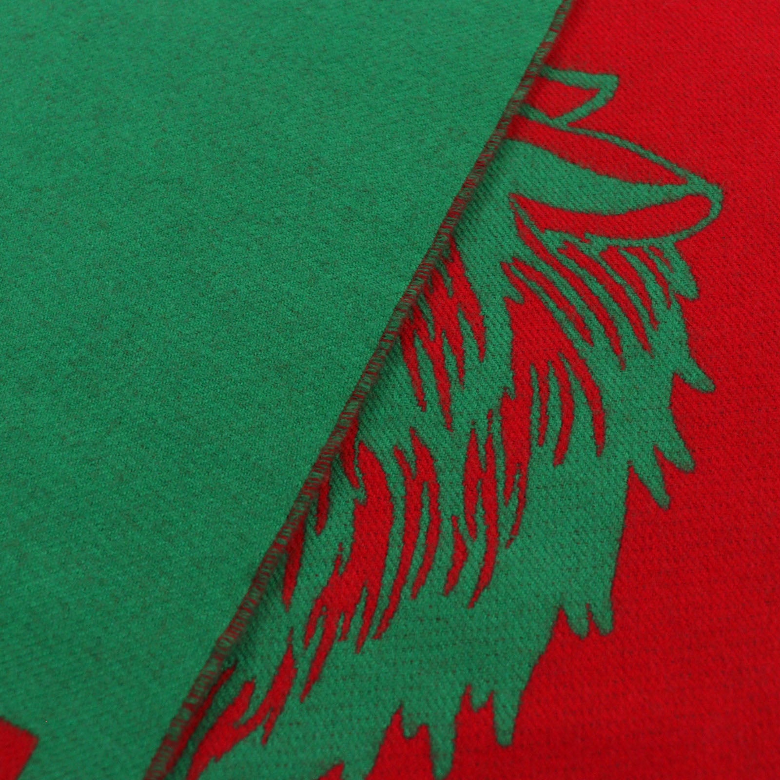 GUCCI Wool Wolf Logo Scarf Green Red