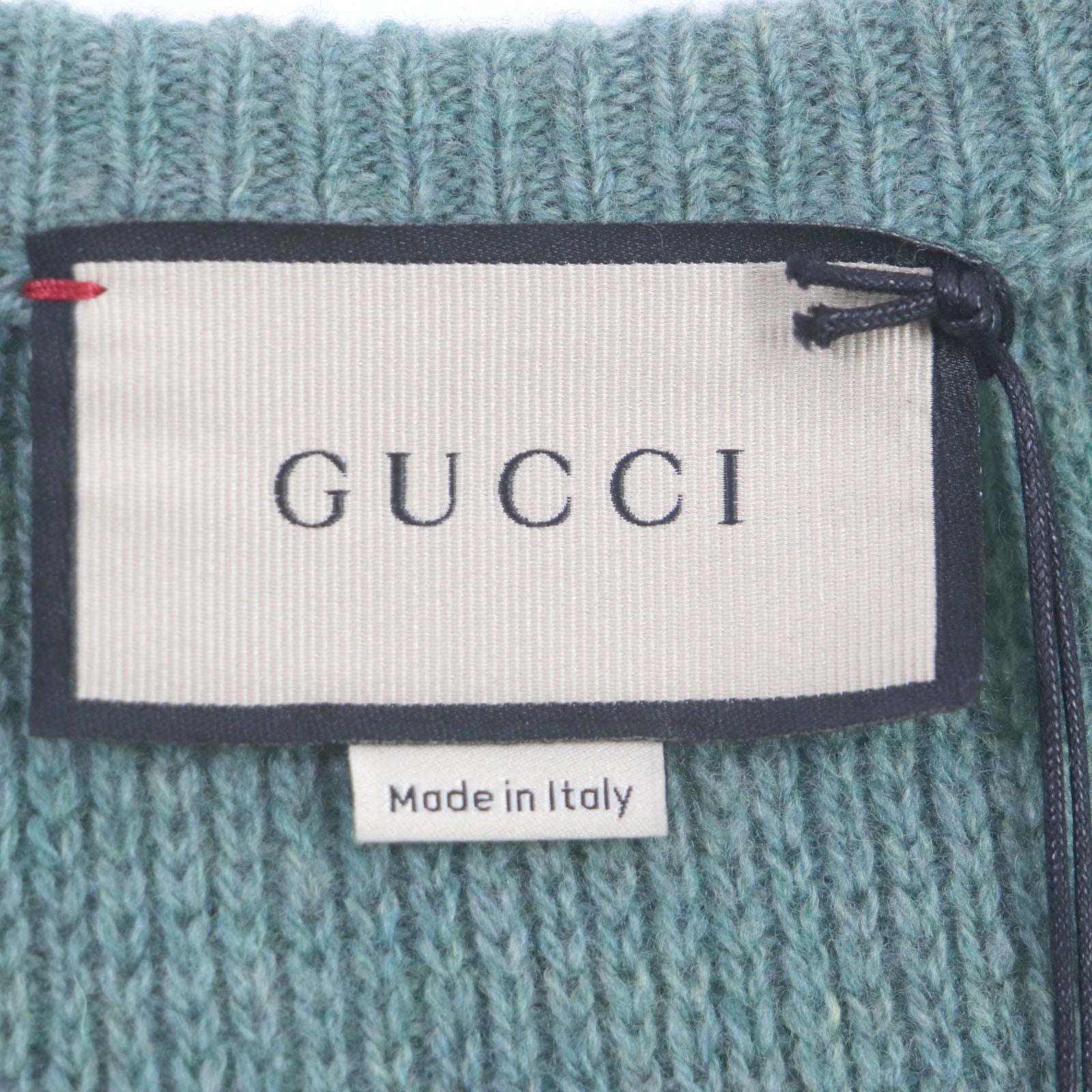 Gucci Wool GG Embroidery V-Neck Sweater Green S