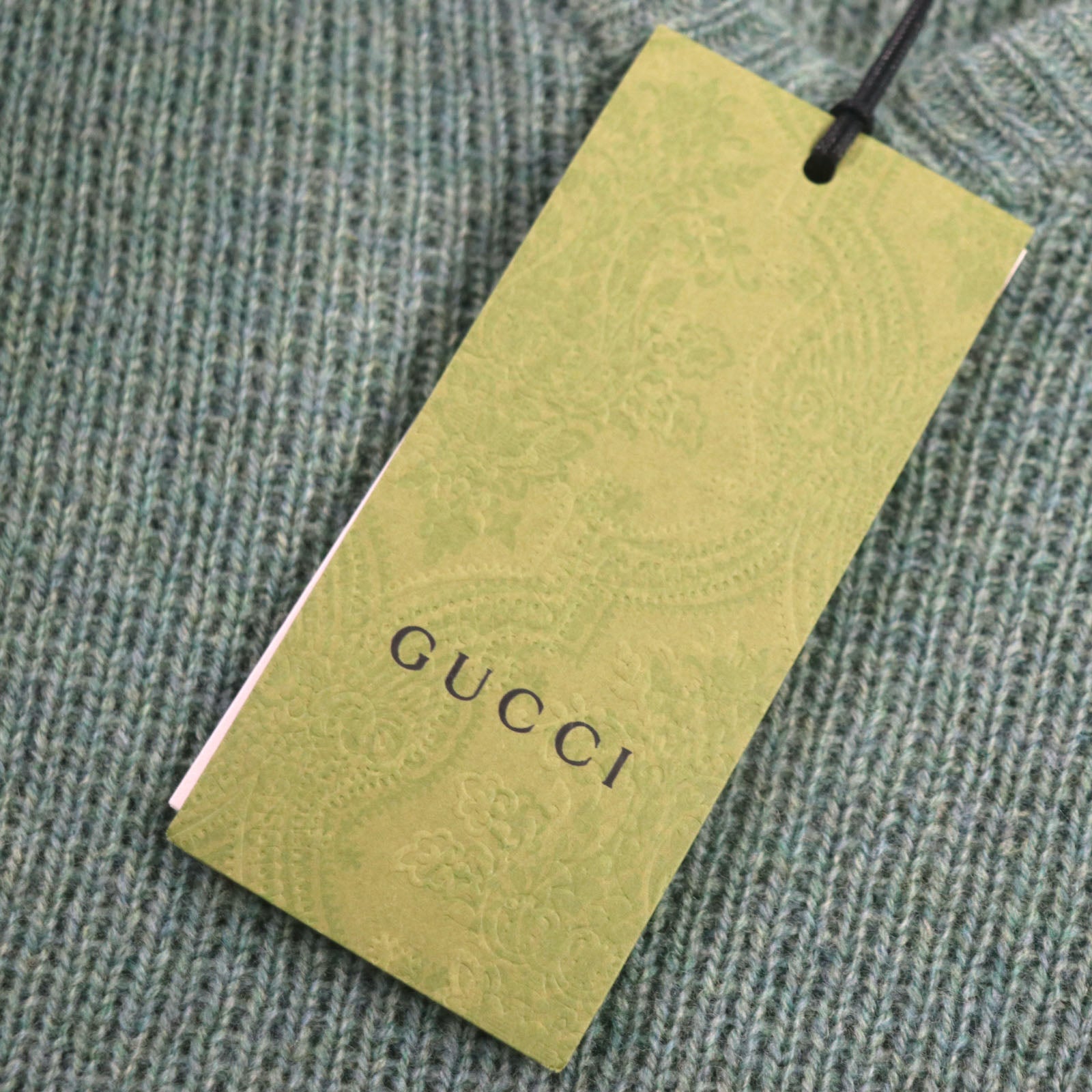 Gucci Wool GG Embroidery V-Neck Sweater Green S