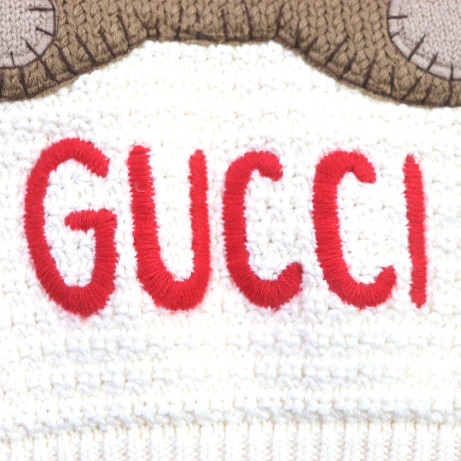 GUCCI Logo Teddy Bear Crew Neck Sweater XS