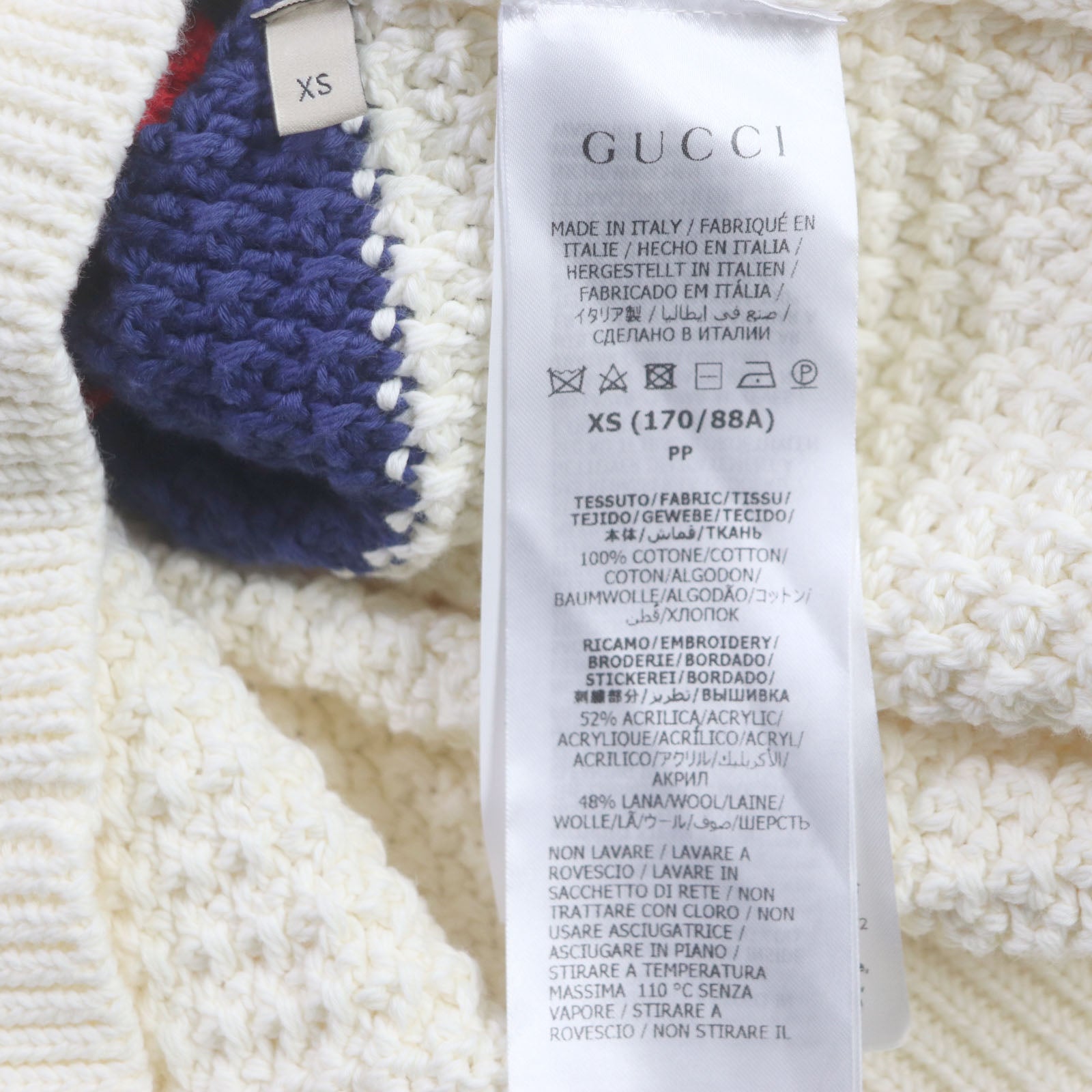 GUCCI Logo Teddy Bear Crew Neck Sweater XS