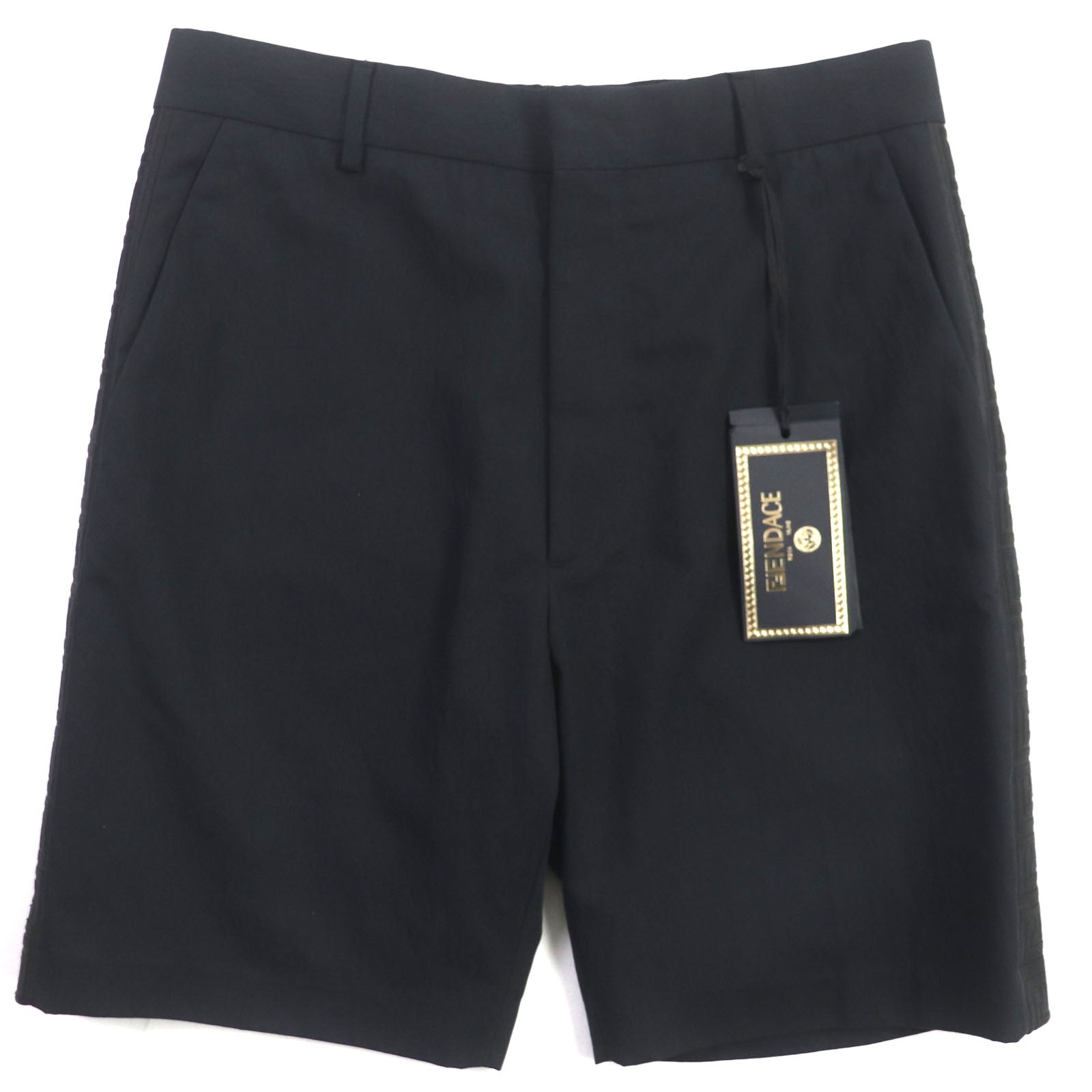 Fendi Fendace FF Logo Line Shorts Black 44