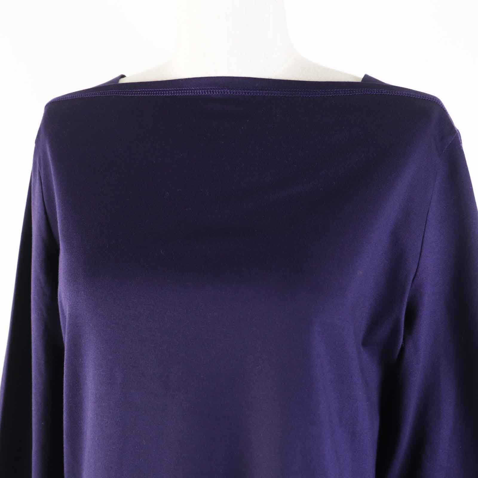 HERMES Cotton Polyester H Embroidery T-shirt Purple 34