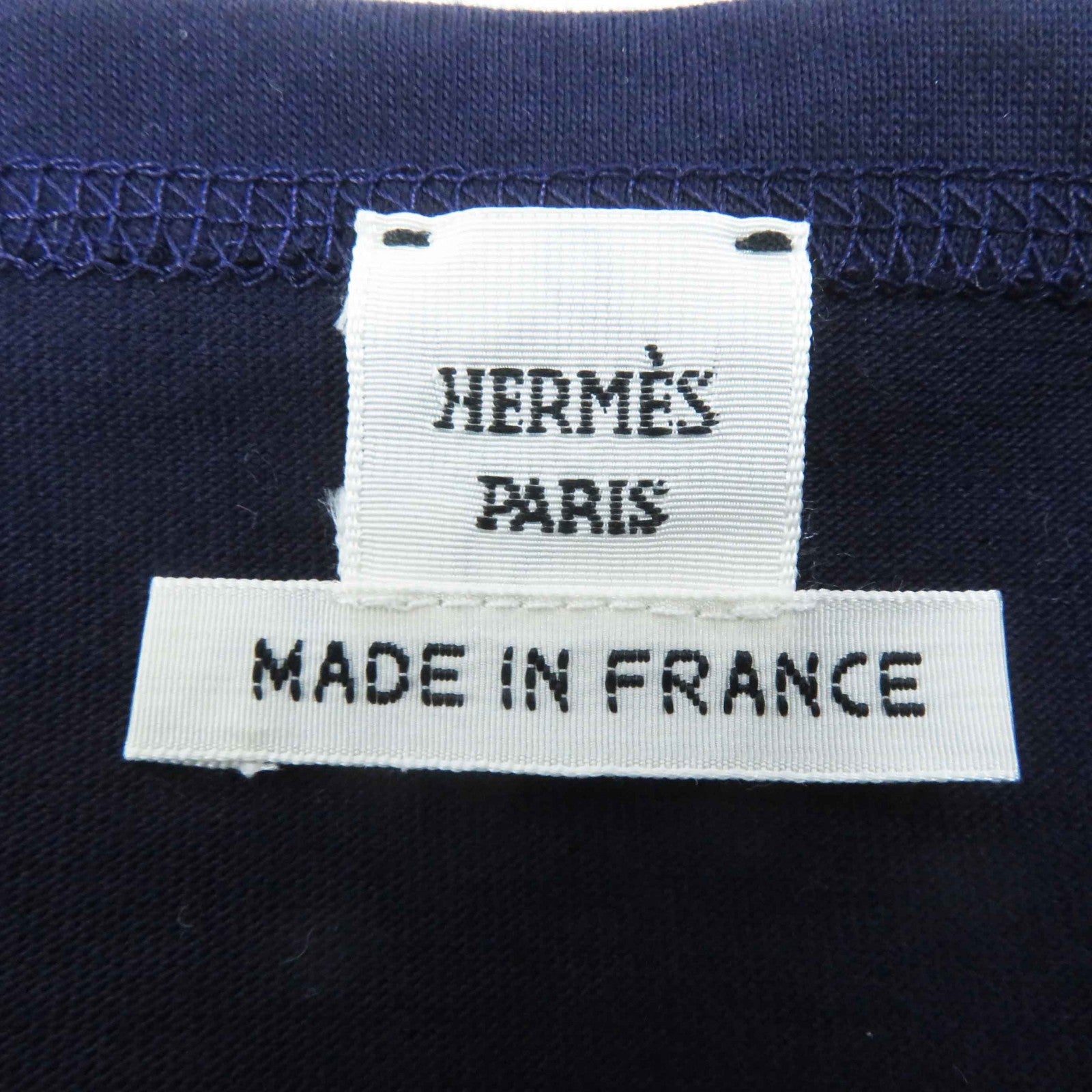 HERMES Cotton Polyester H Embroidery T-shirt Purple 34