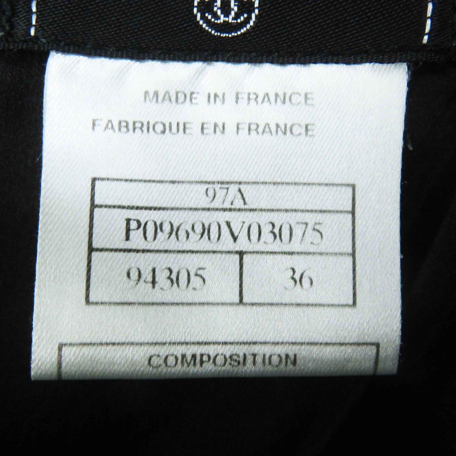 Chanel Vintage Wool Tweed Skirt Black 36