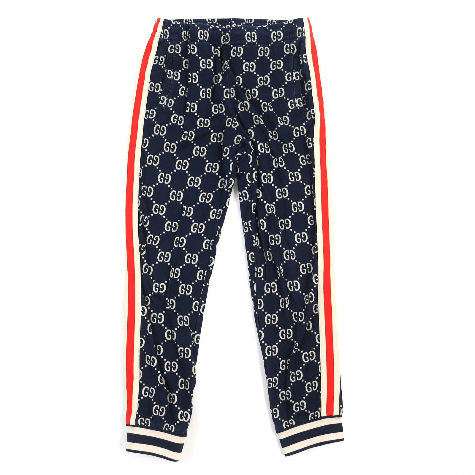 GUCCI GG Jacquard Jogging Pants Navy S