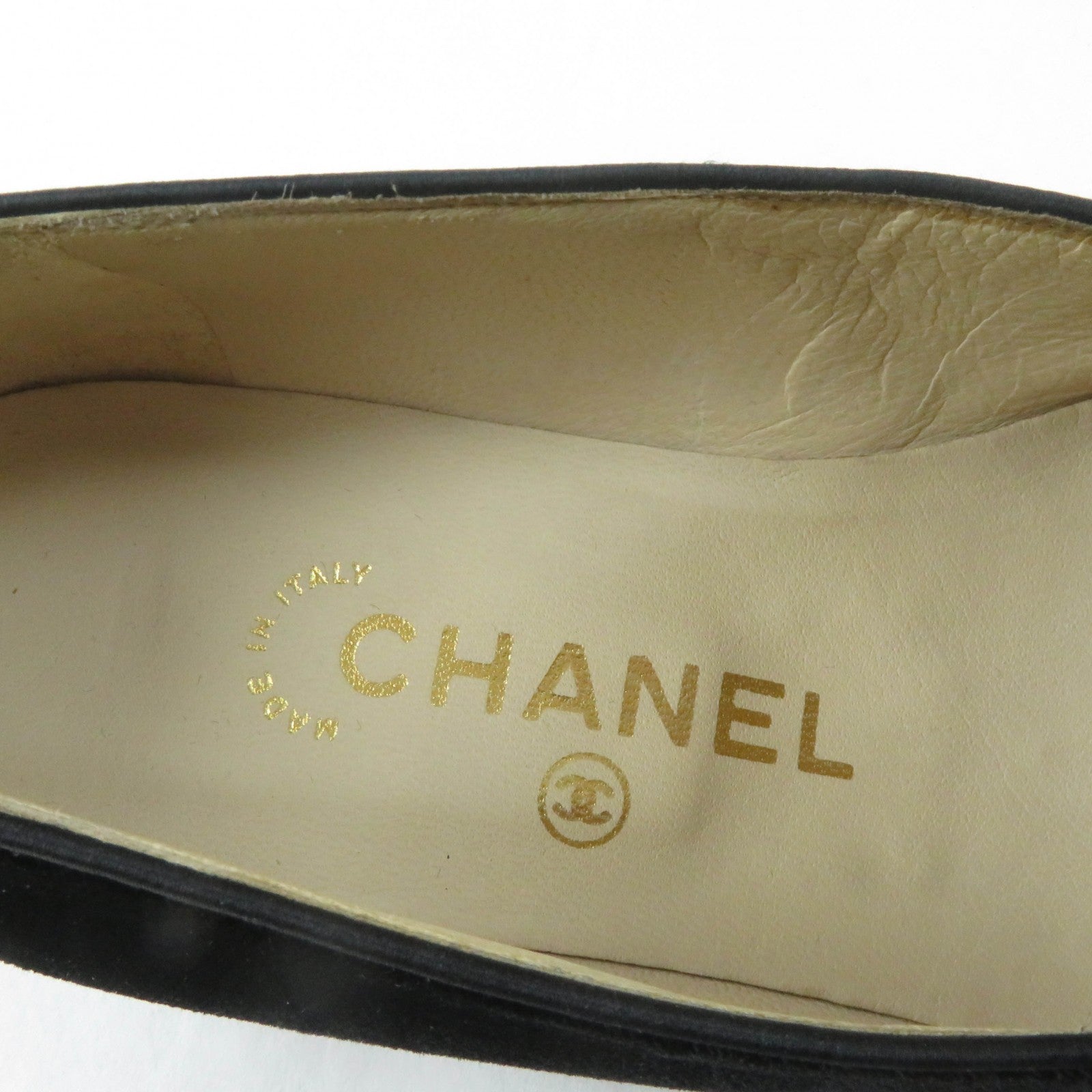 Chanel Velor Slip-on COCO Mark Black 35