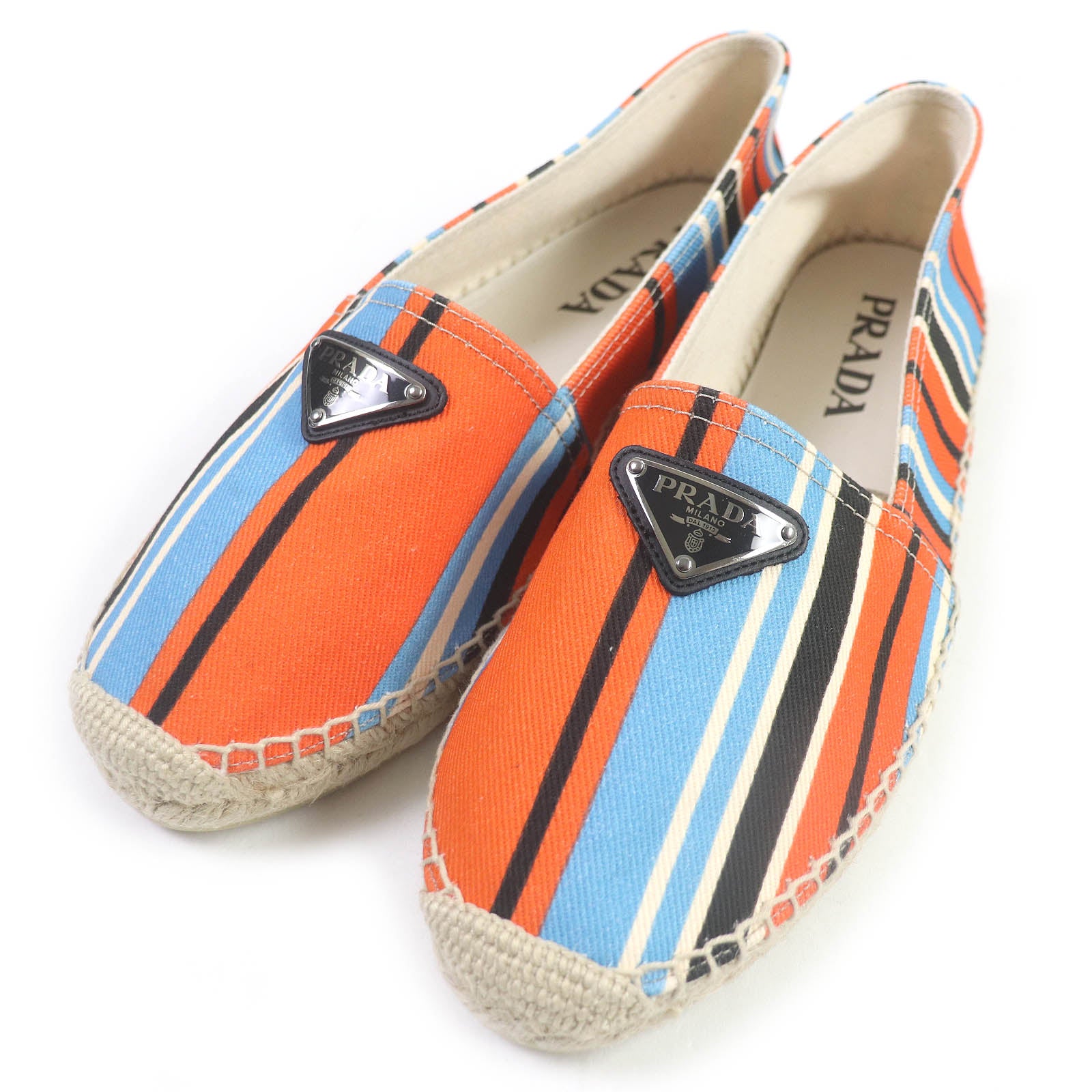 PRADA 2DE136 Canvas Jute Espadrilles